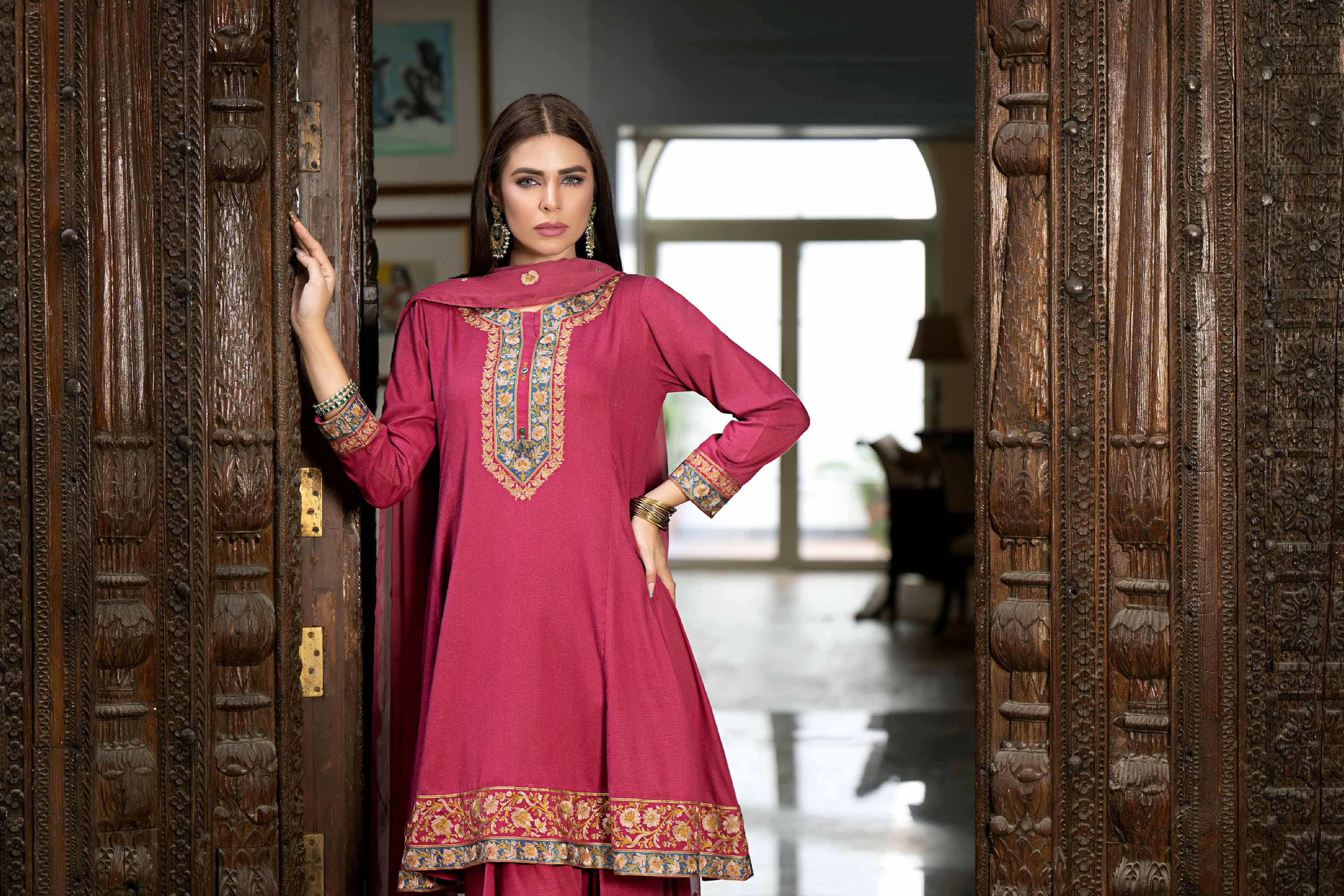 3 Piece - Embroidered Suit - KFW23-10