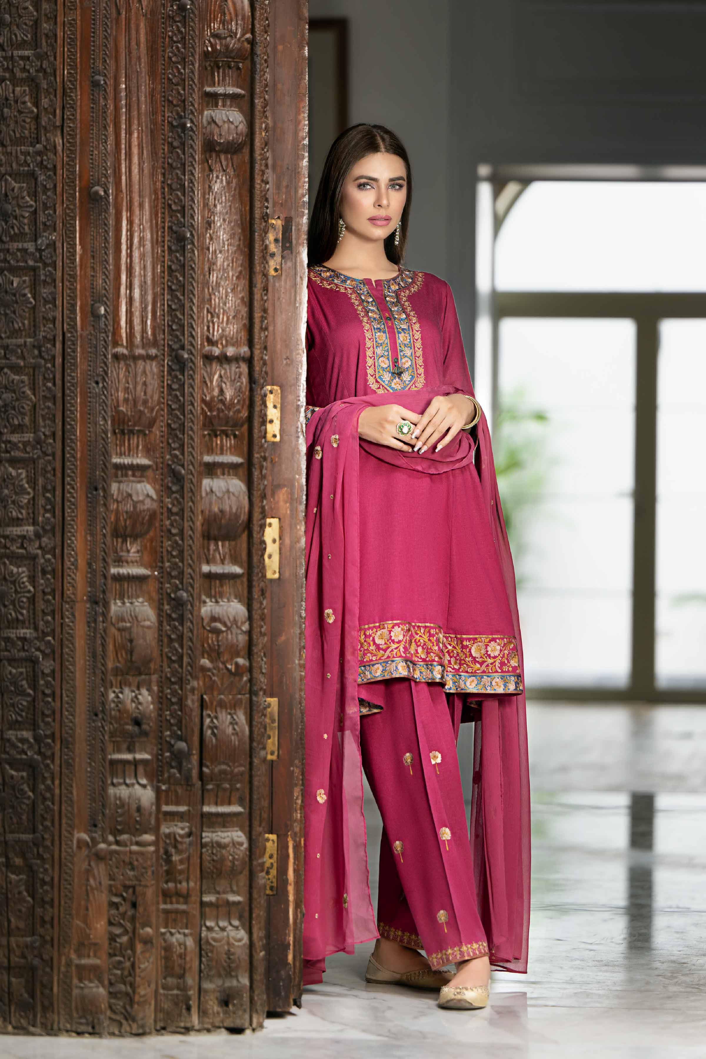 3 Piece - Embroidered Suit - KFW23-10