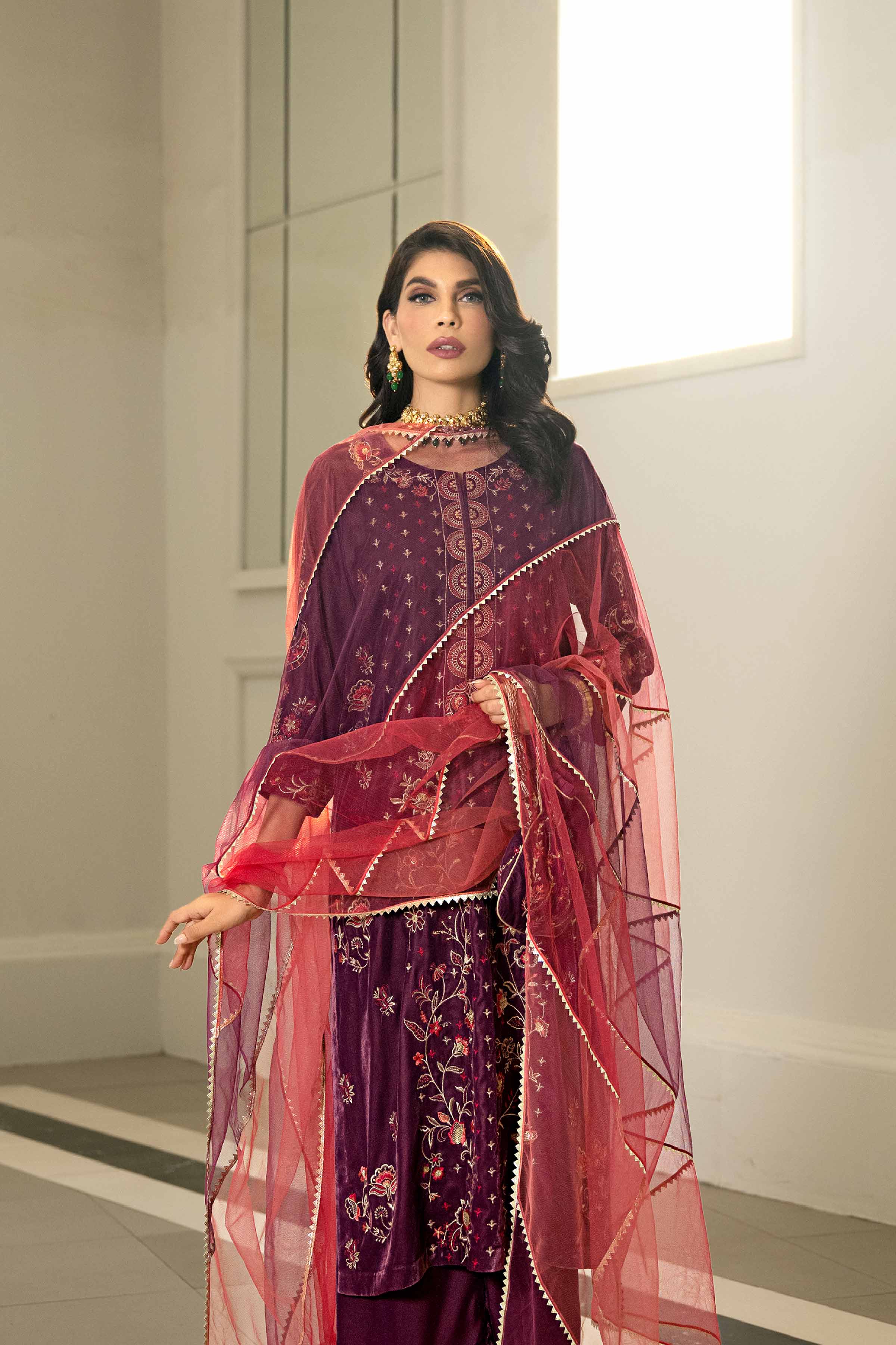 3 Piece - Embroidered Suit - KFW23-25