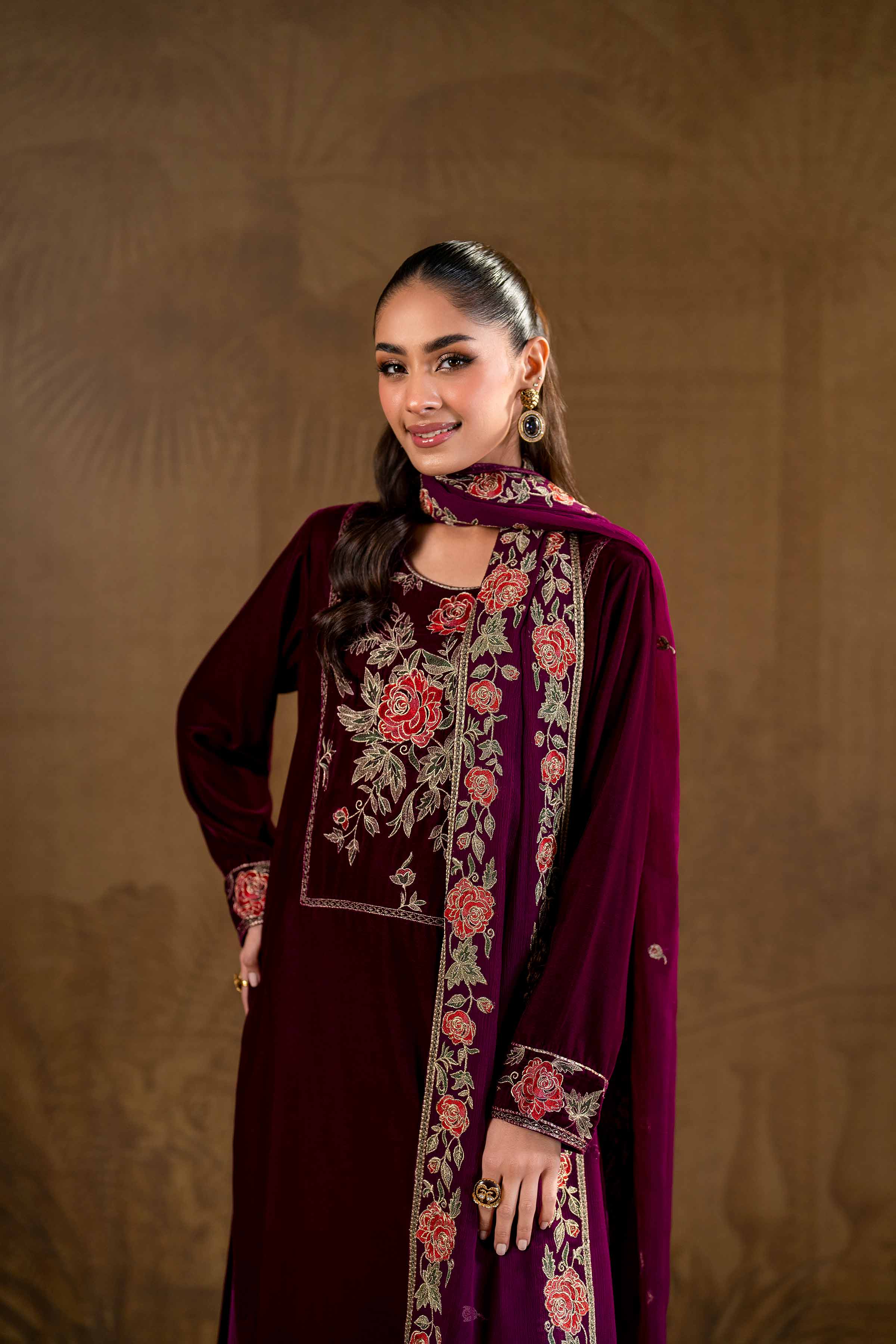 3 Piece - Embroidered Suit - KFW24-14