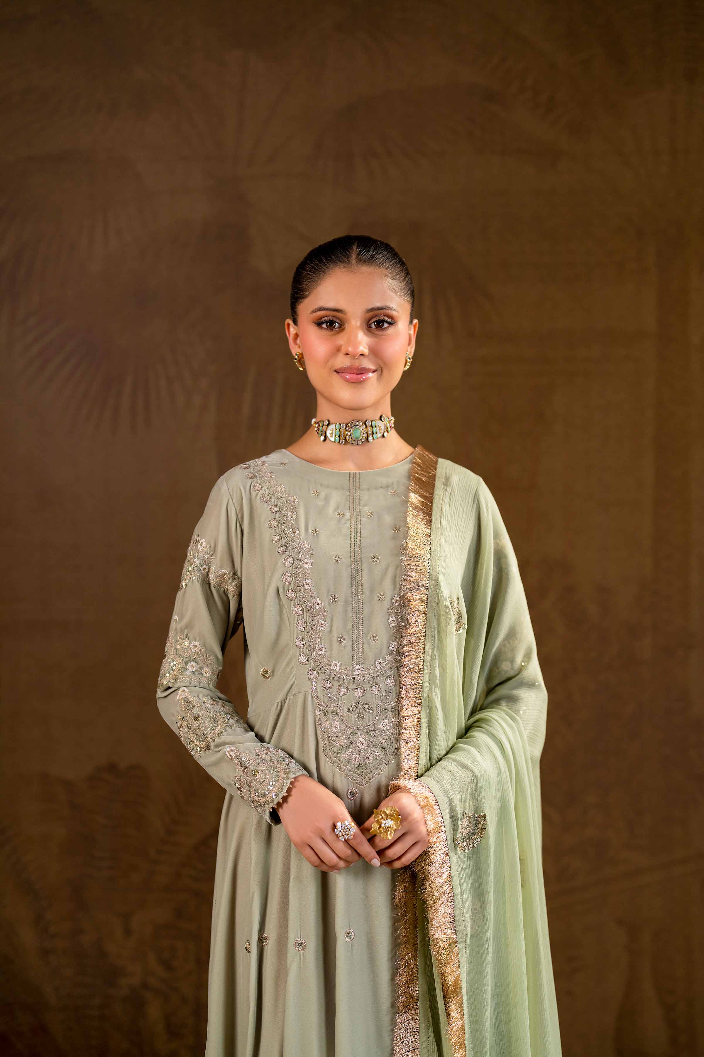 2 Piece - Embroidered Suit