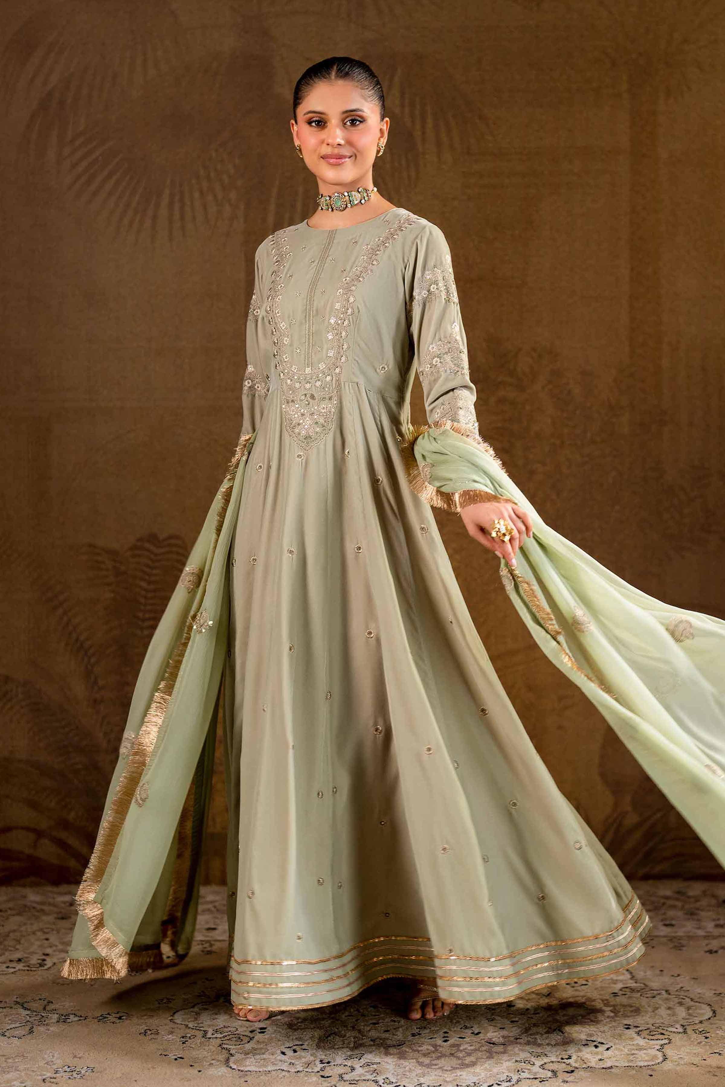 2 Piece - Embroidered Suit