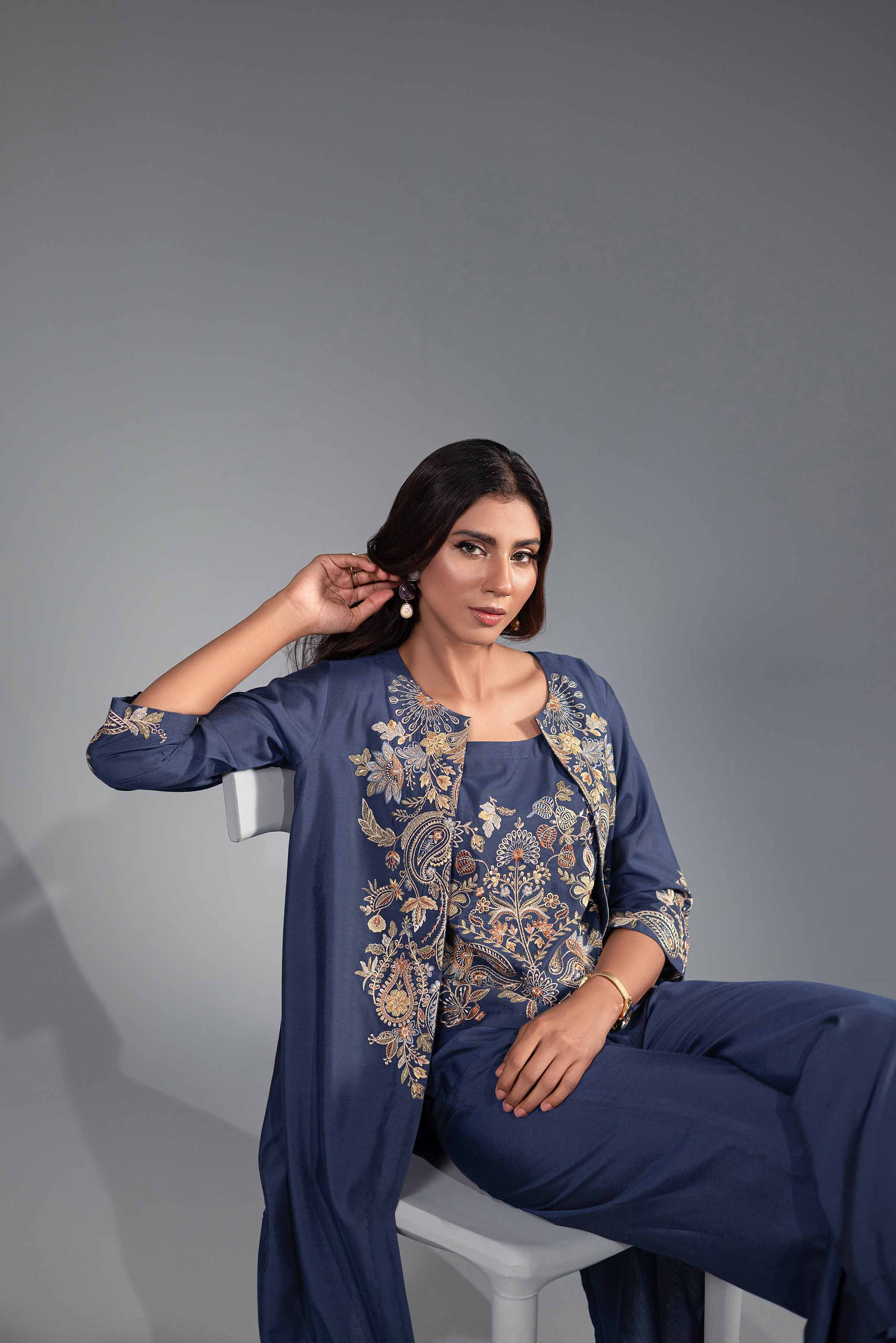 3 Piece - Embroidered Suit - KFW24-50