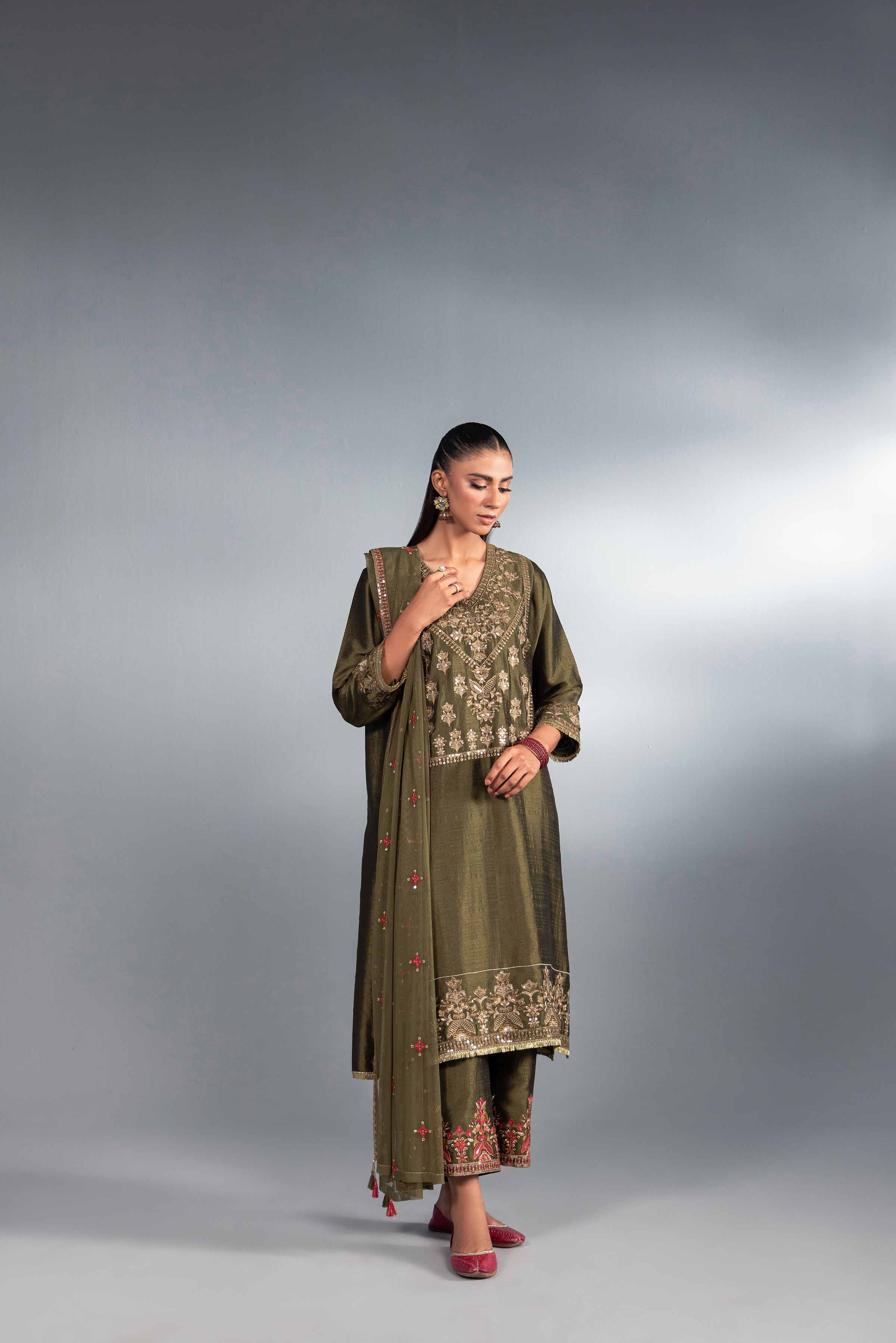 3 Piece - Embroidered Suit - KFW24-59