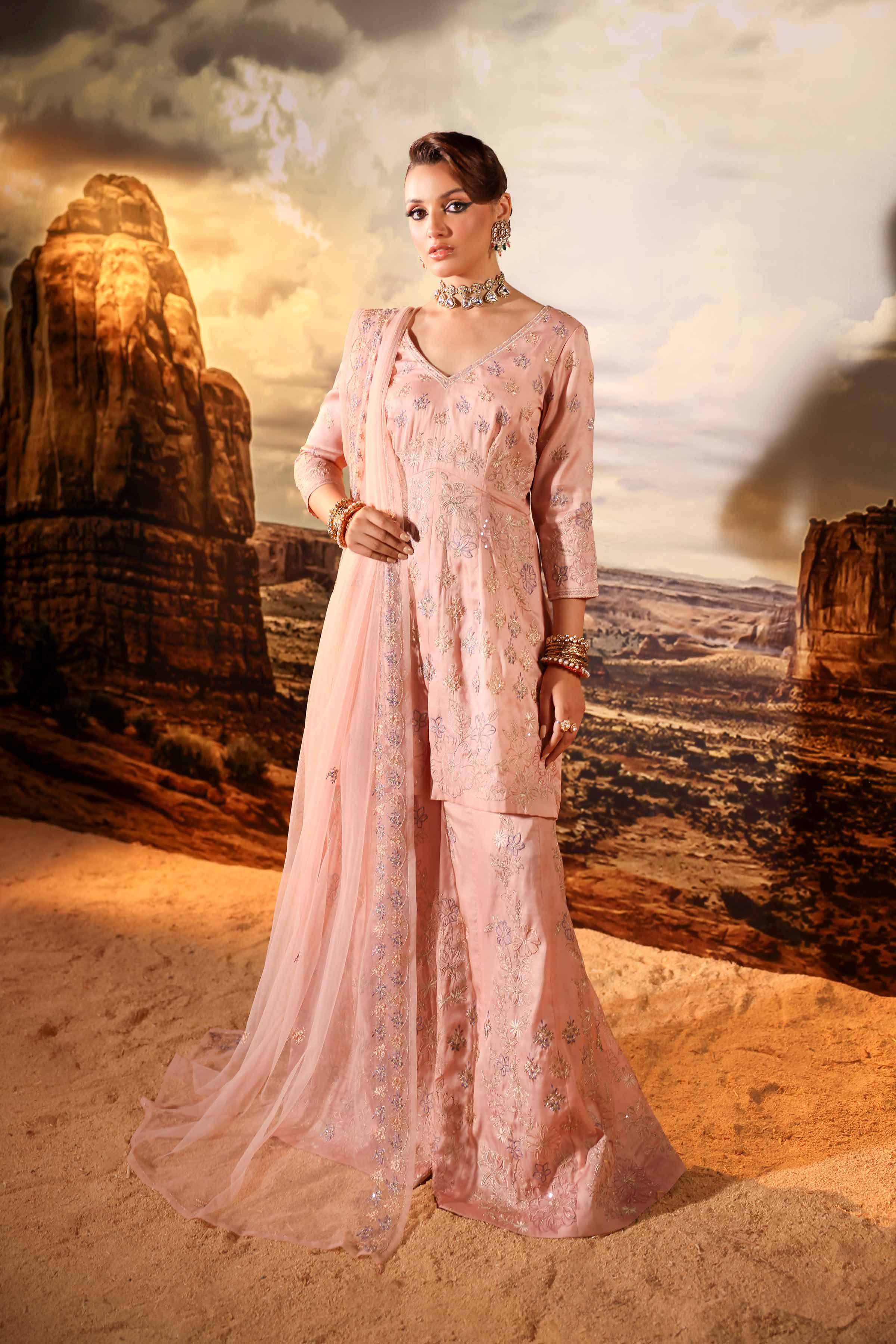 3 Piece - Embroidered Suit - KFW24-87