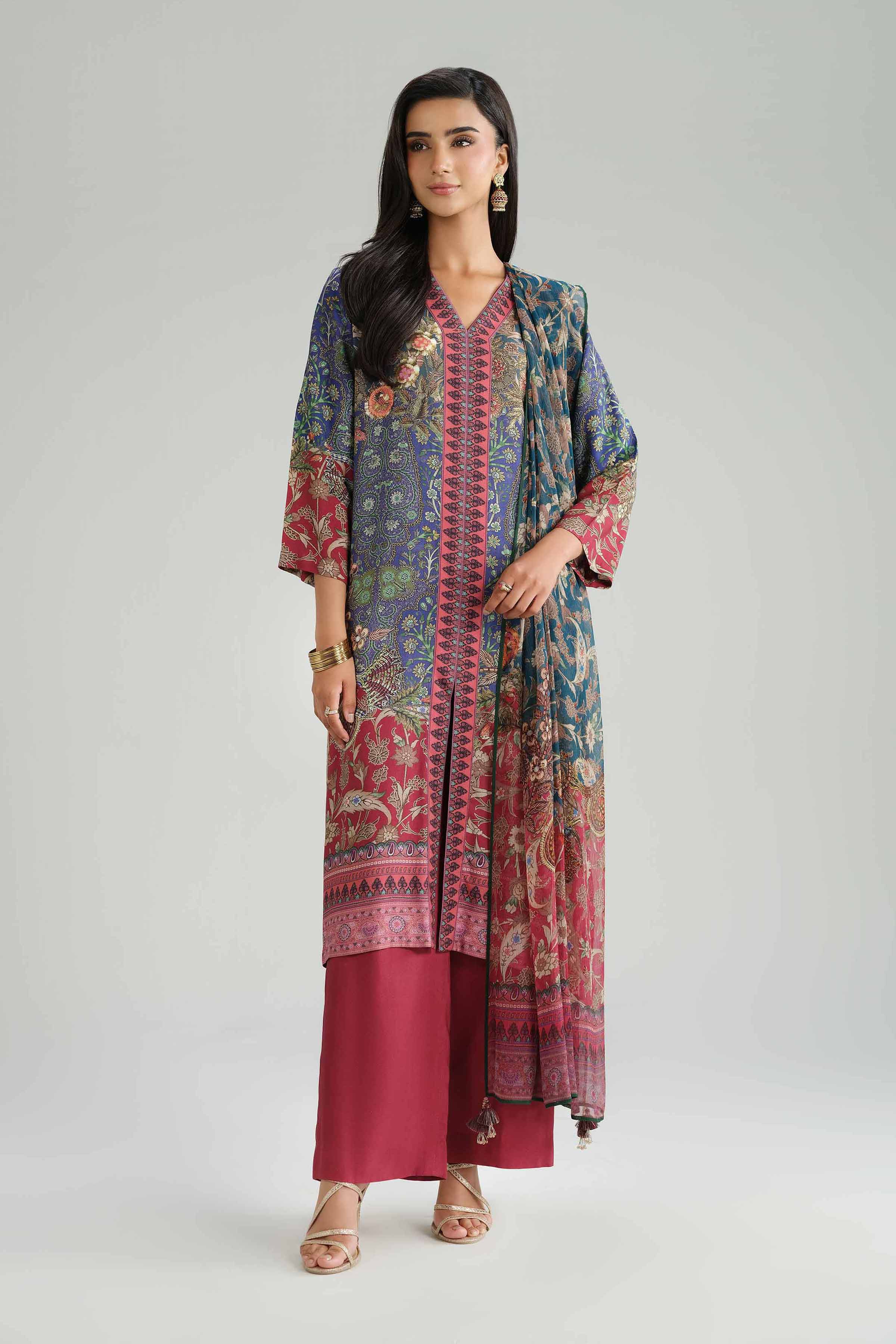 3 Piece - Printed Suit - KFW25-101 for Women - Pret Collection | Nishat | Shop Online