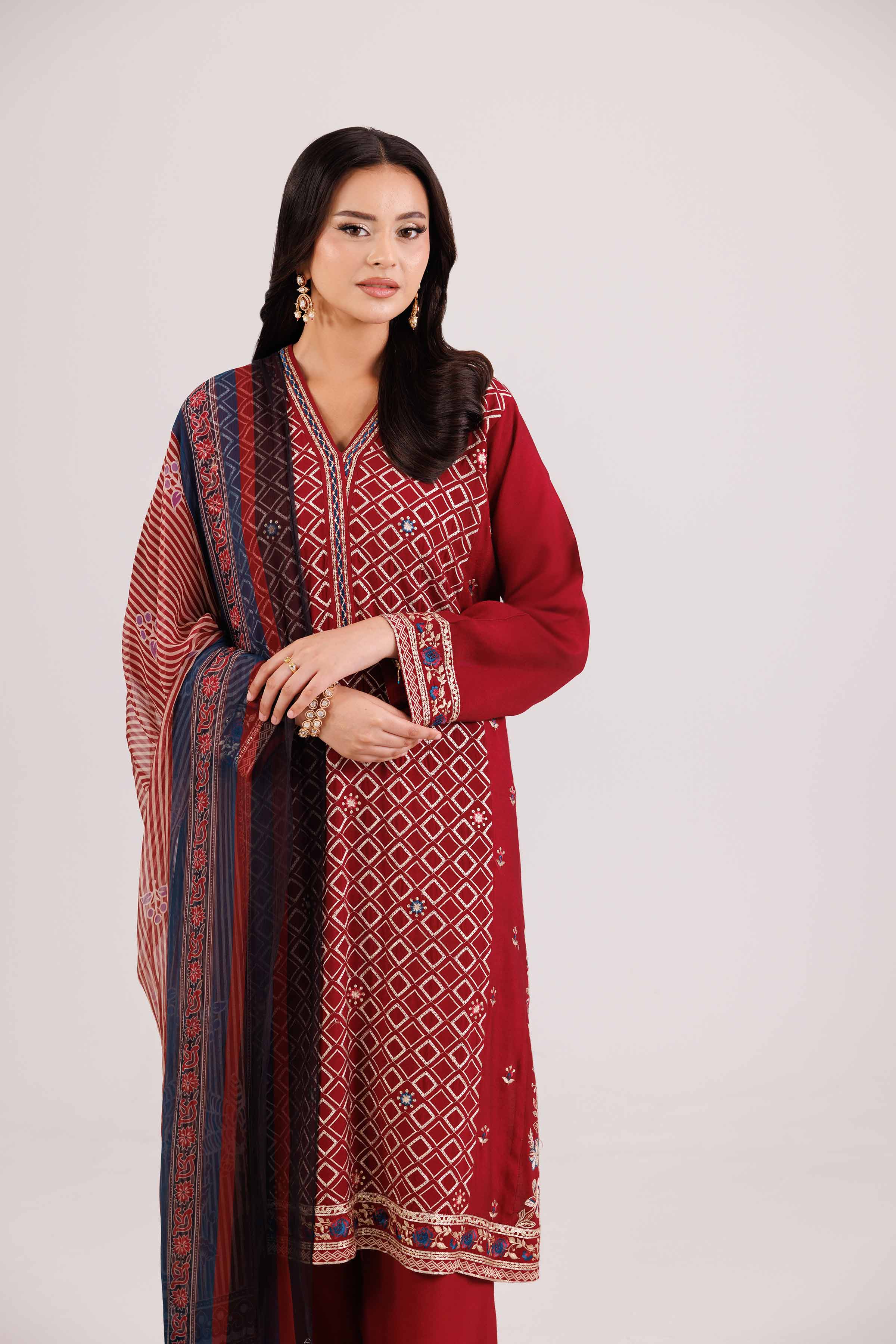 3 Piece - Printed Embroidered Suit - KFW25-104 for Women - Pret Collection | Nishat | Shop Online