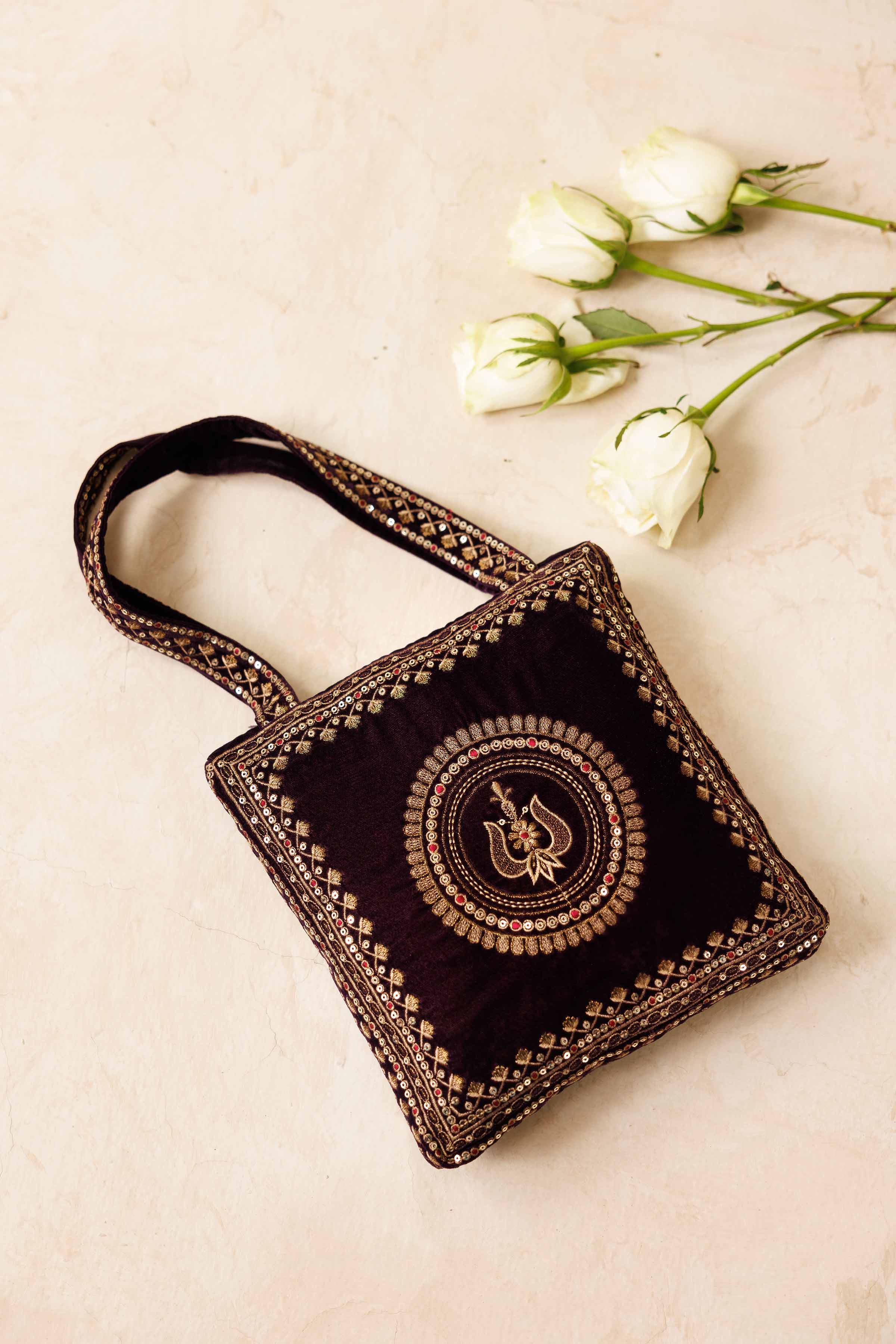 Embroidered Pouch - KFW25-142 Luxury Pret Cross Season Edit 2025