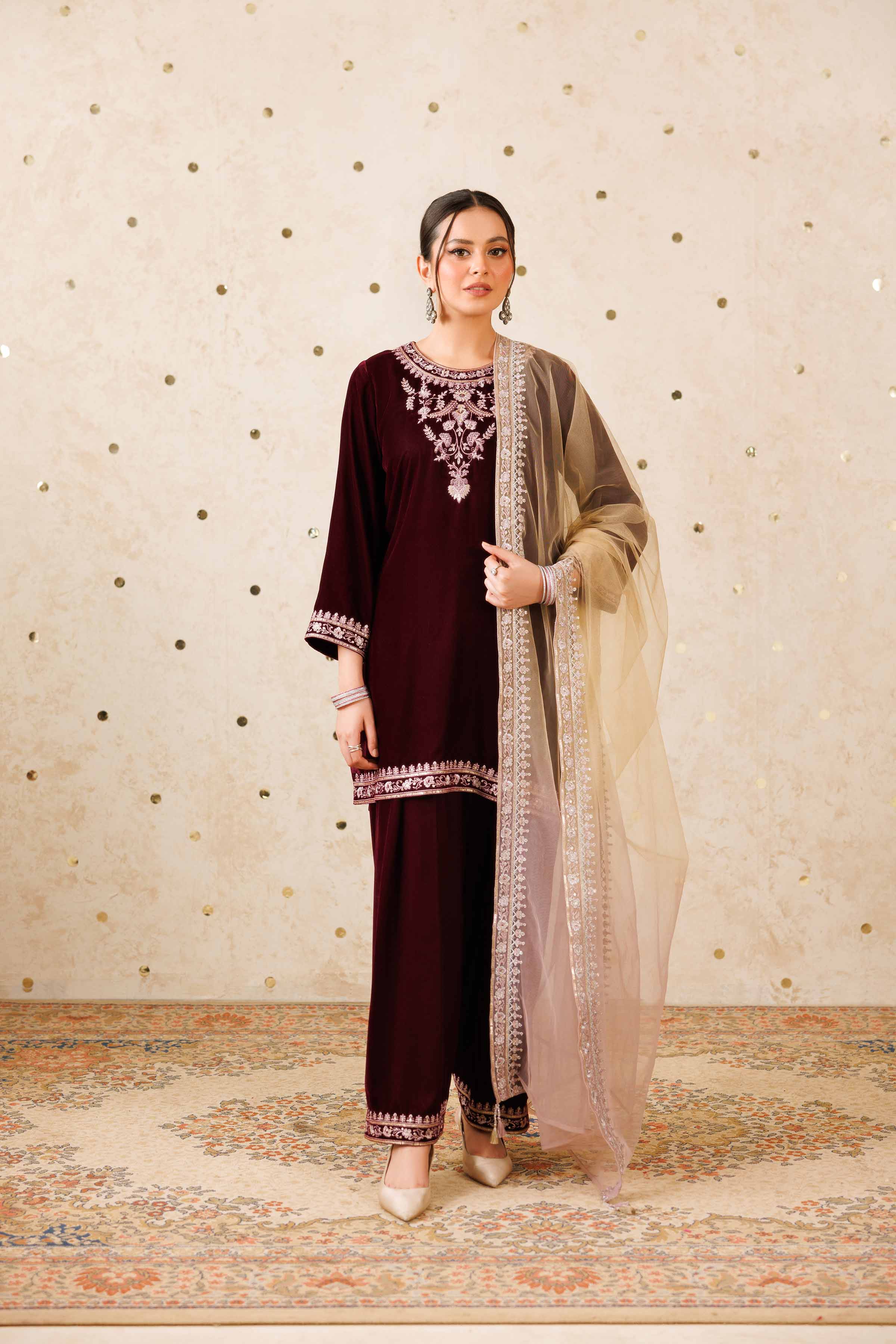 3 Piece - Embroidered Suit - KFW25-15 Luxury Pret Cross Season Edit 2025