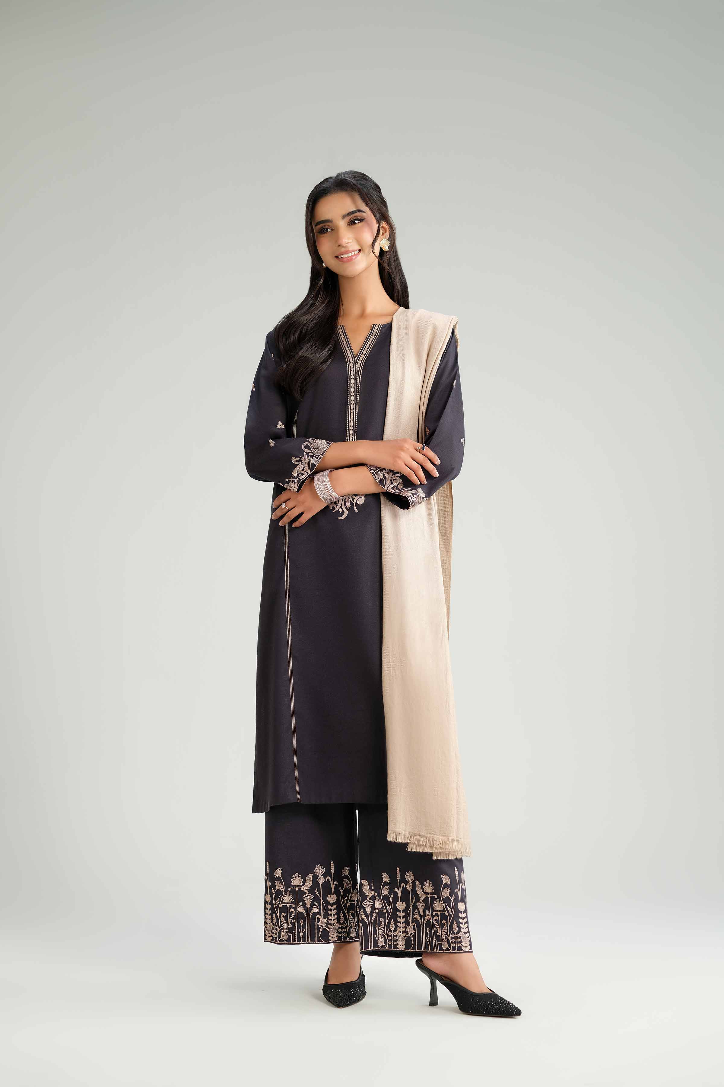 3 Piece - Embroidered Suit - KFW25-160 for Women - Pret Collection | Nishat | Shop Online