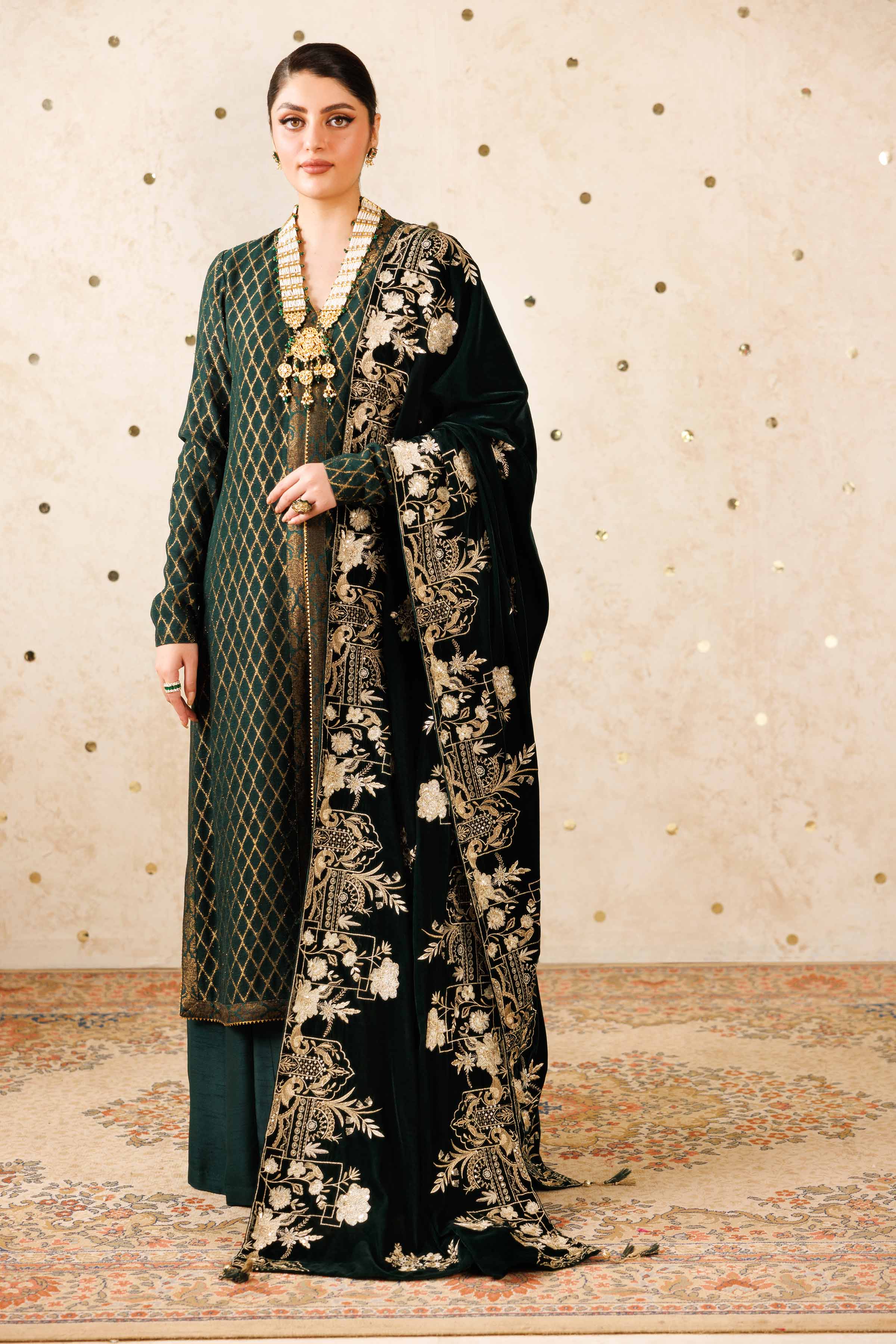 Embroidered Shawl - KFW25-48 Luxury Pret Cross Season Edit 2025