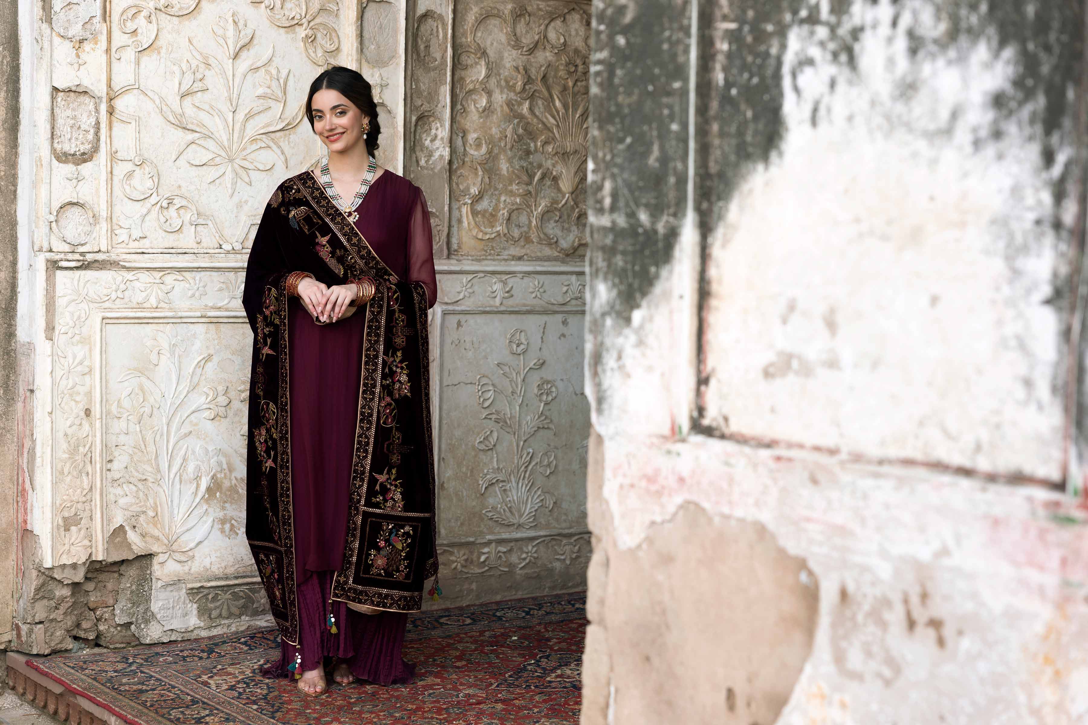 Embroidered Shawl - KFW25-50