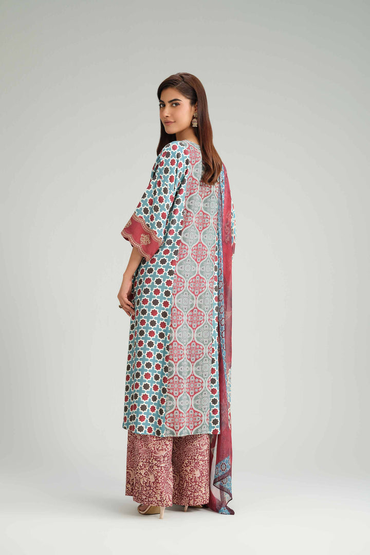 3 Piece - Printed Embroidered Suit - KFW25-80 for Women - Pret Collection | Nishat | Shop Online