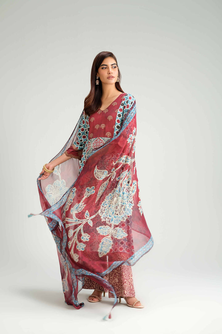 3 Piece - Printed Embroidered Suit - KFW25-80 for Women - Pret Collection | Nishat | Shop Online