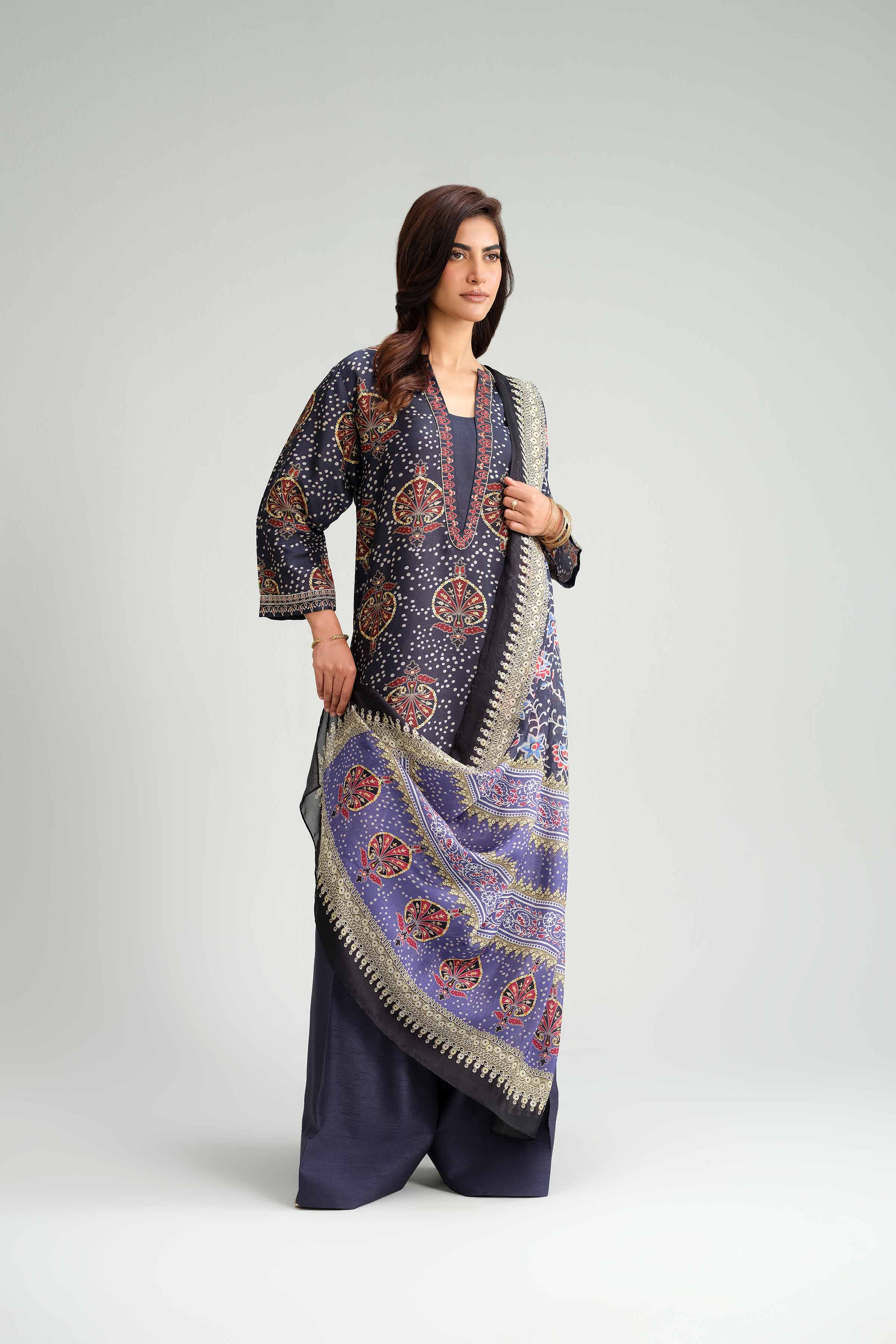 3 Piece - Printed Embroidered Suit - KFW25-81 for Women - Pret Collection | Nishat | Shop Online