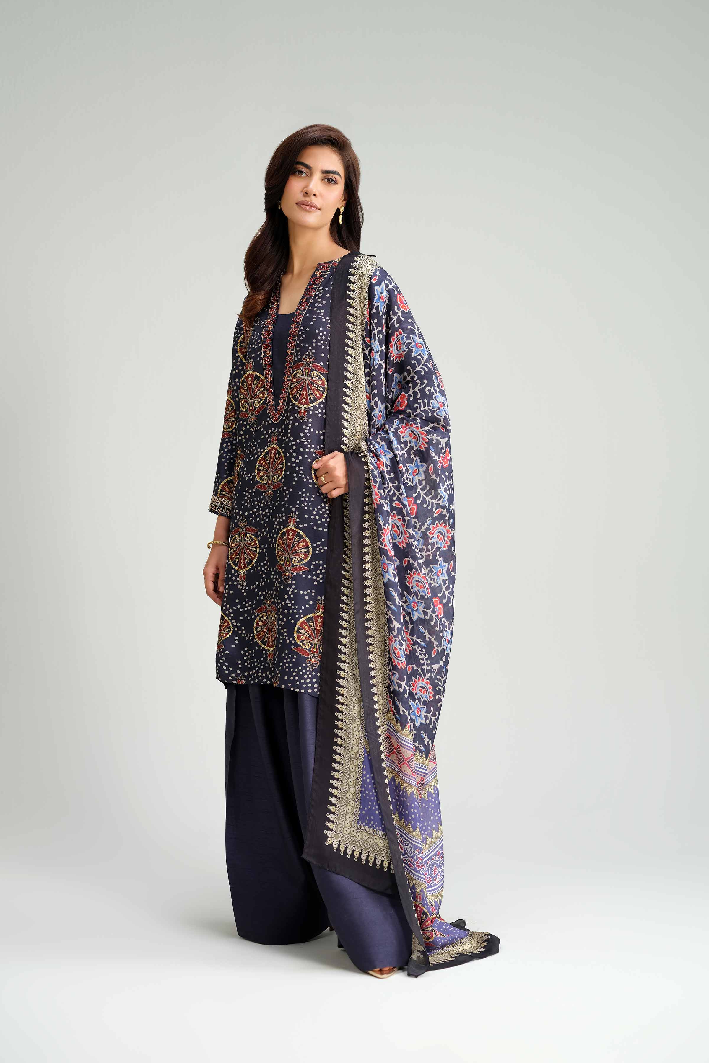 3 Piece - Printed Embroidered Suit - KFW25-81 for Women - Pret Collection | Nishat | Shop Online