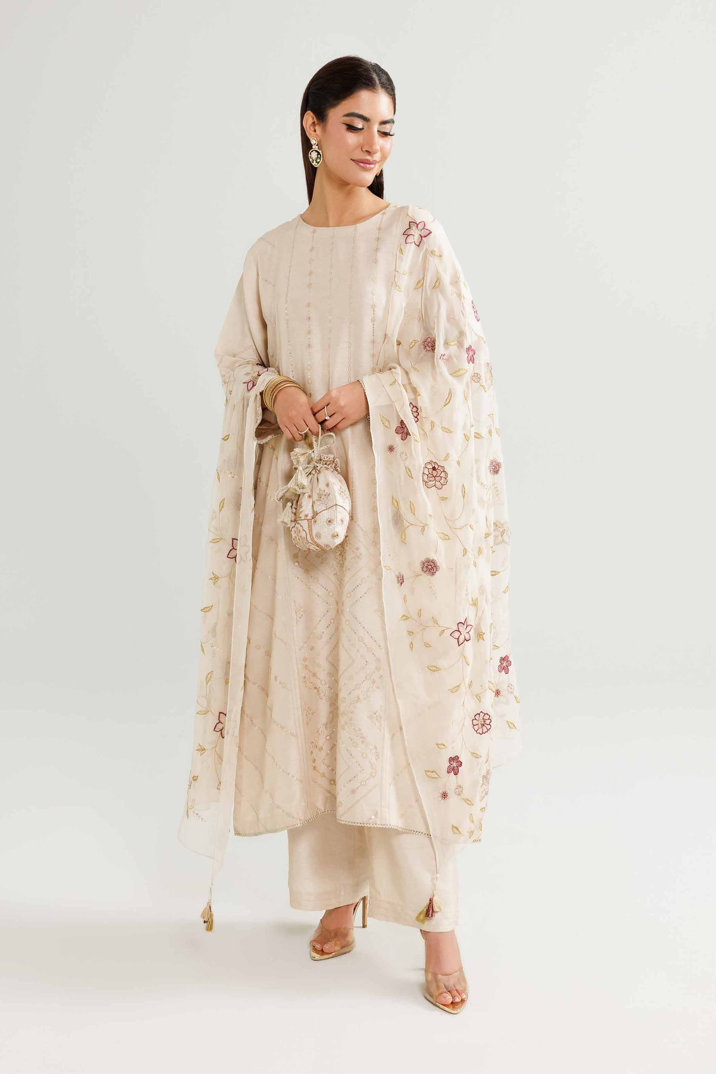 3 Piece - Embroidered Suit - KFW25-88 for Women - Pret Collection | Nishat | Shop Online
