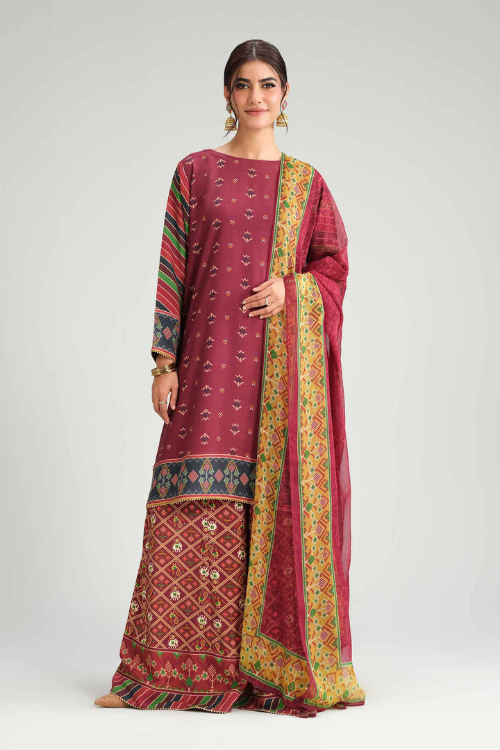 3 Piece - Printed Suit - KFW25-96 for Women - Pret Collection | Nishat | Shop Online