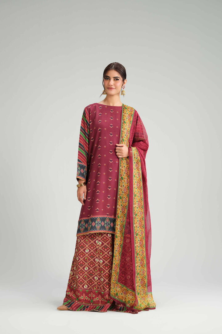 3 Piece - Printed Suit - KFW25-96 for Women - Pret Collection | Nishat | Shop Online