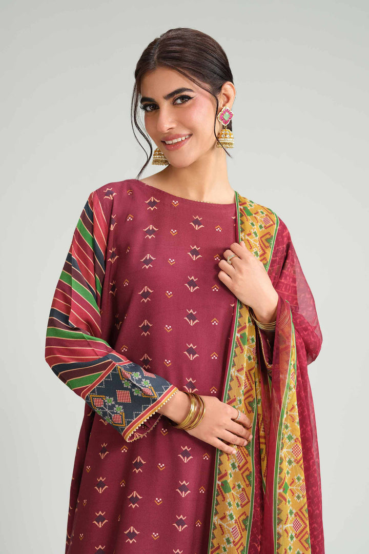 3 Piece - Printed Suit - KFW25-96 for Women - Pret Collection | Nishat | Shop Online