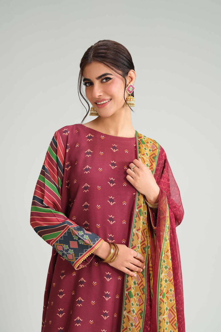 3 Piece - Printed Suit - KFW25-96 for Women - Pret Collection | Nishat | Shop Online