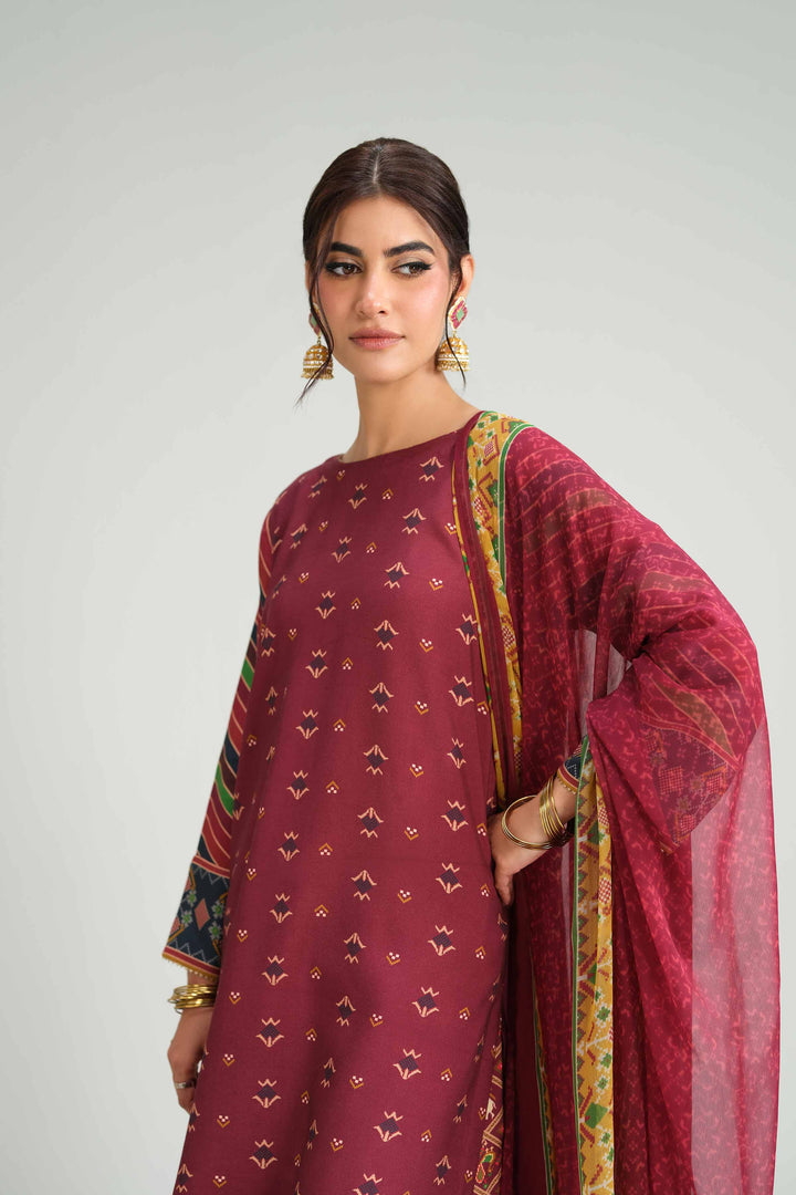 3 Piece - Printed Suit - KFW25-96 for Women - Pret Collection | Nishat | Shop Online