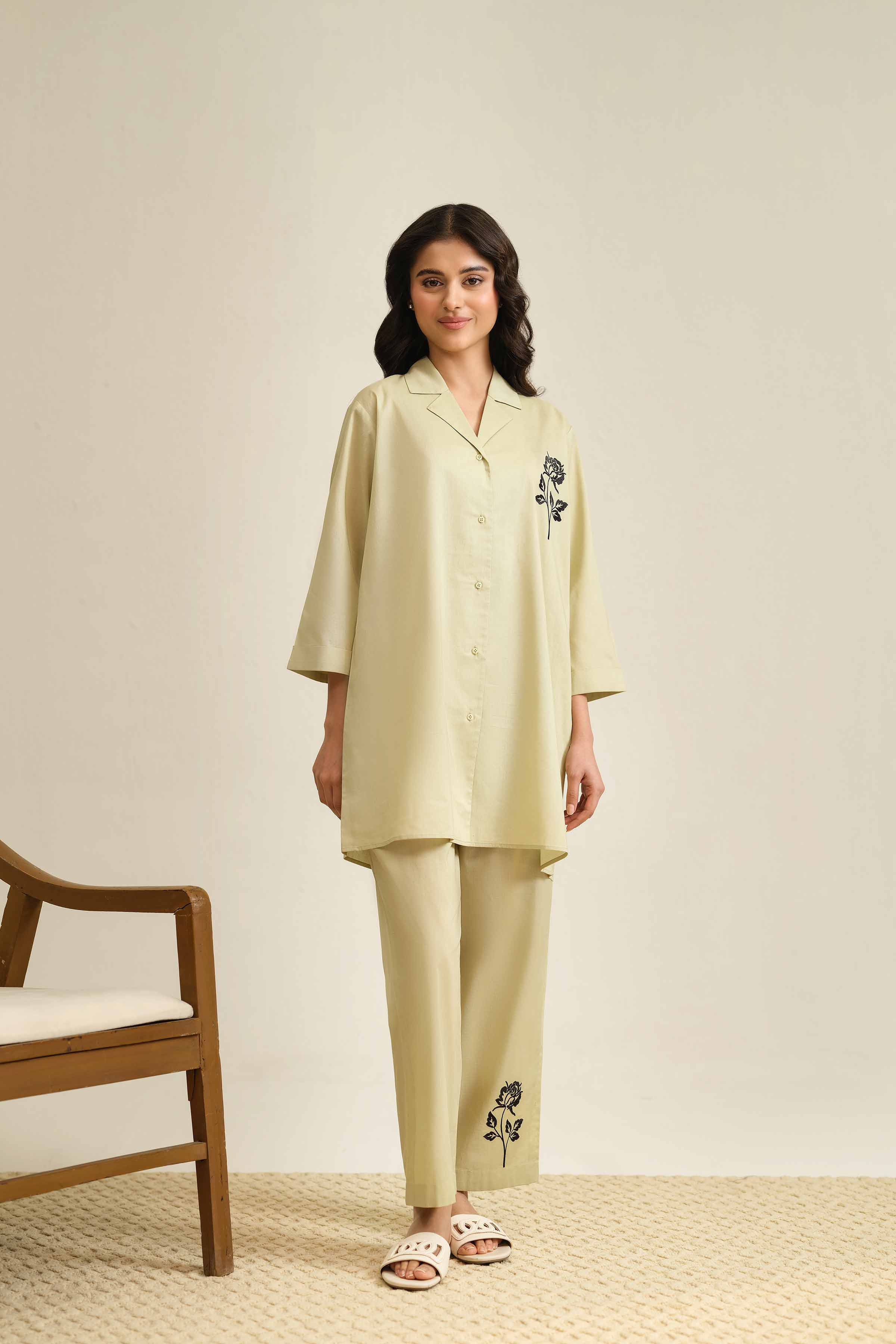 2 Piece - Embroidered Loungewear - KLS25-01