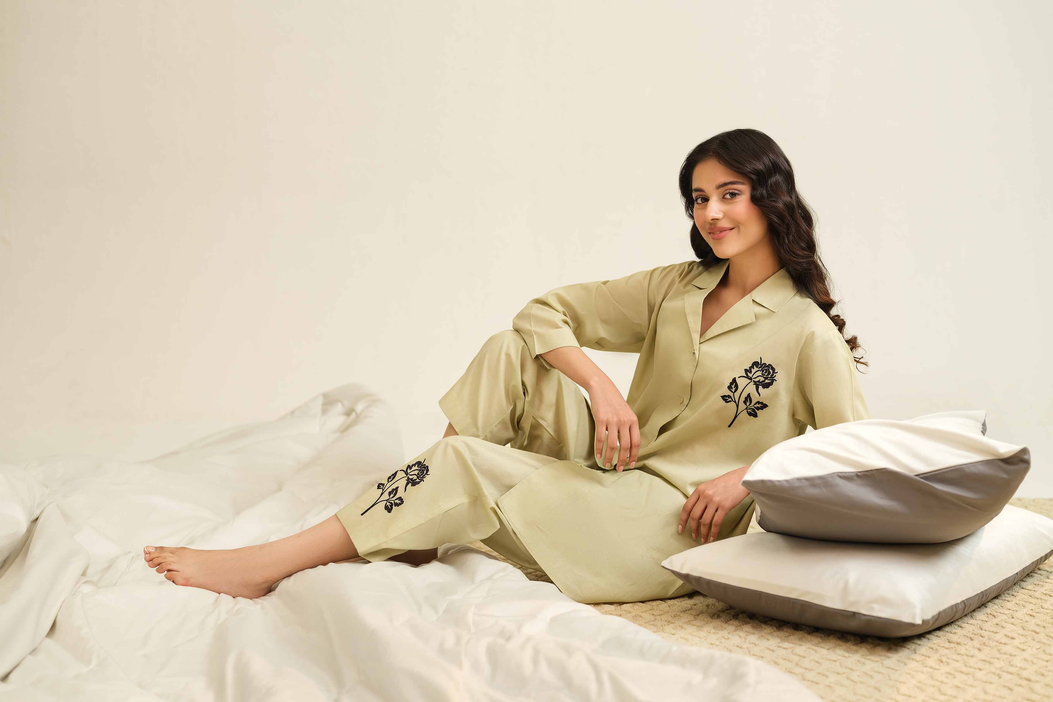 2 Piece - Embroidered Loungewear - KLS25-01