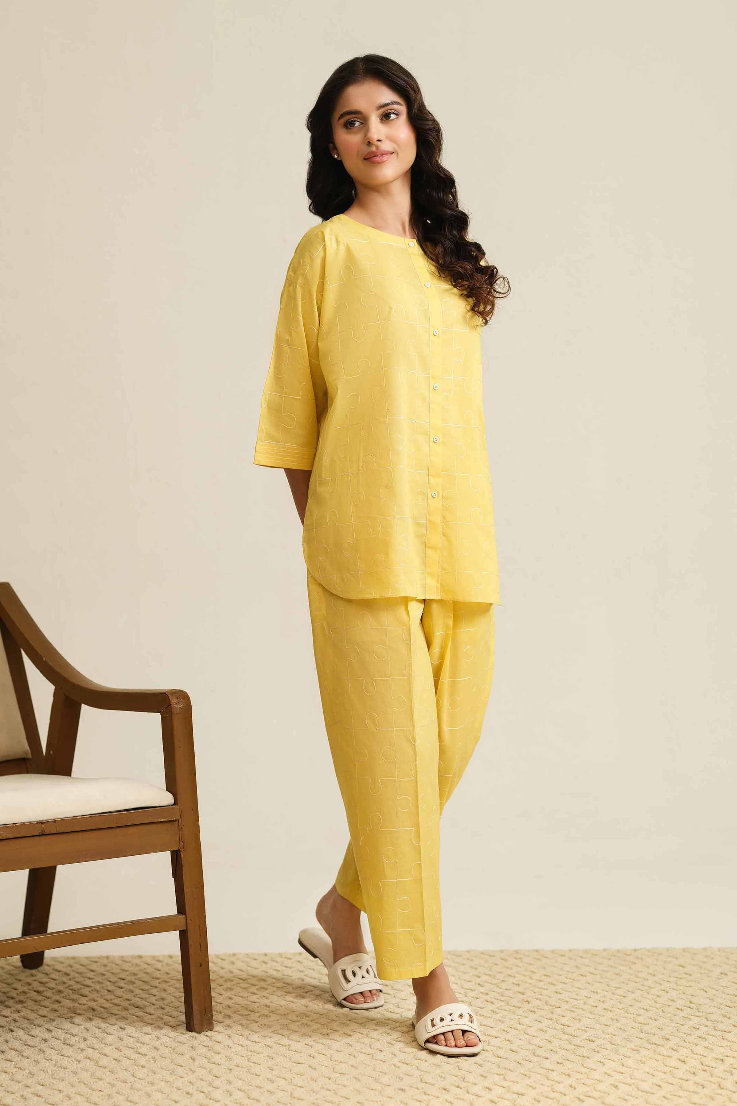 2 Piece - Embroidered Loungewear - KLS25-09