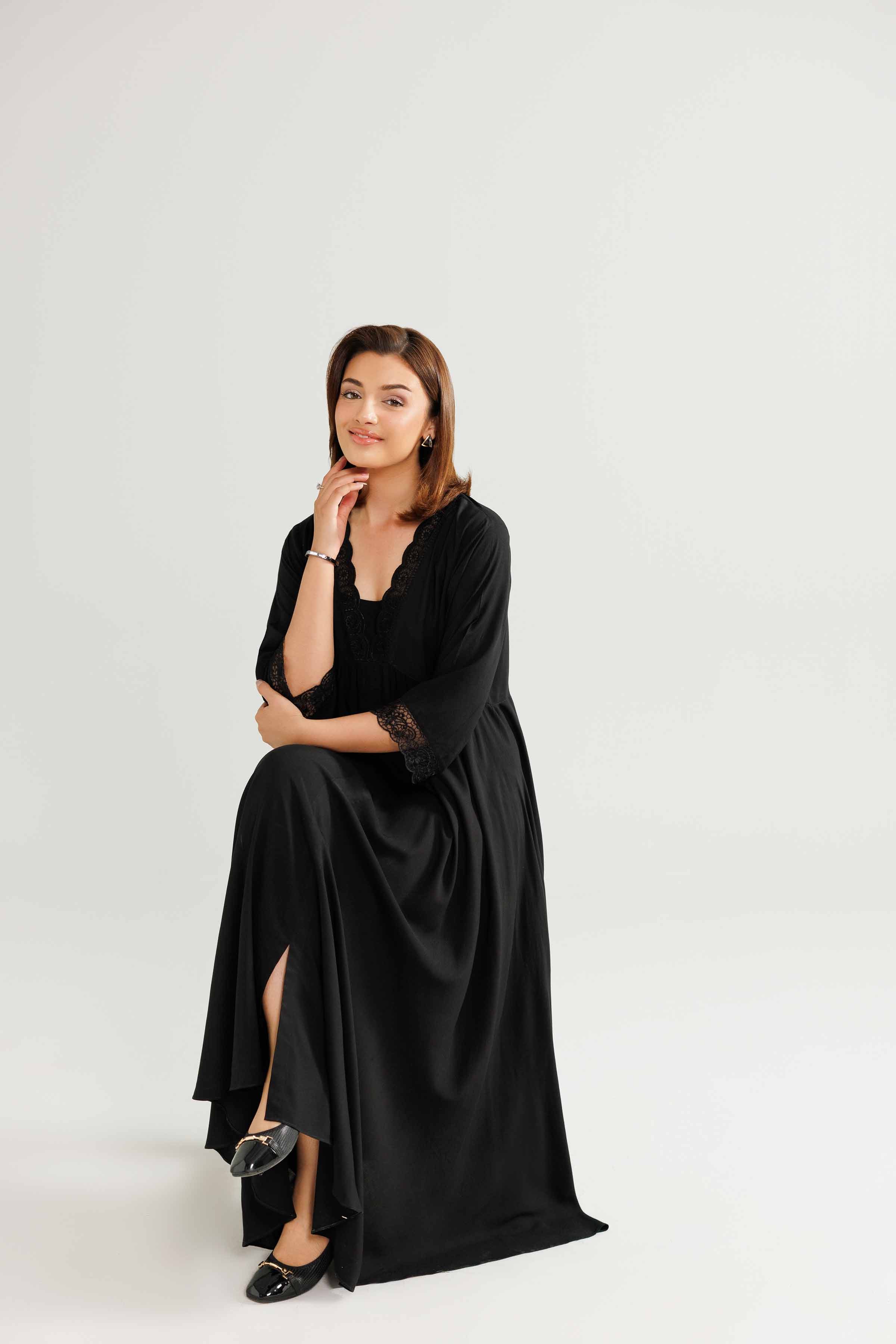 Embroidered Gown Loungewear - KLW25-05 for Women - Pret Collection | Nishat | Shop Online