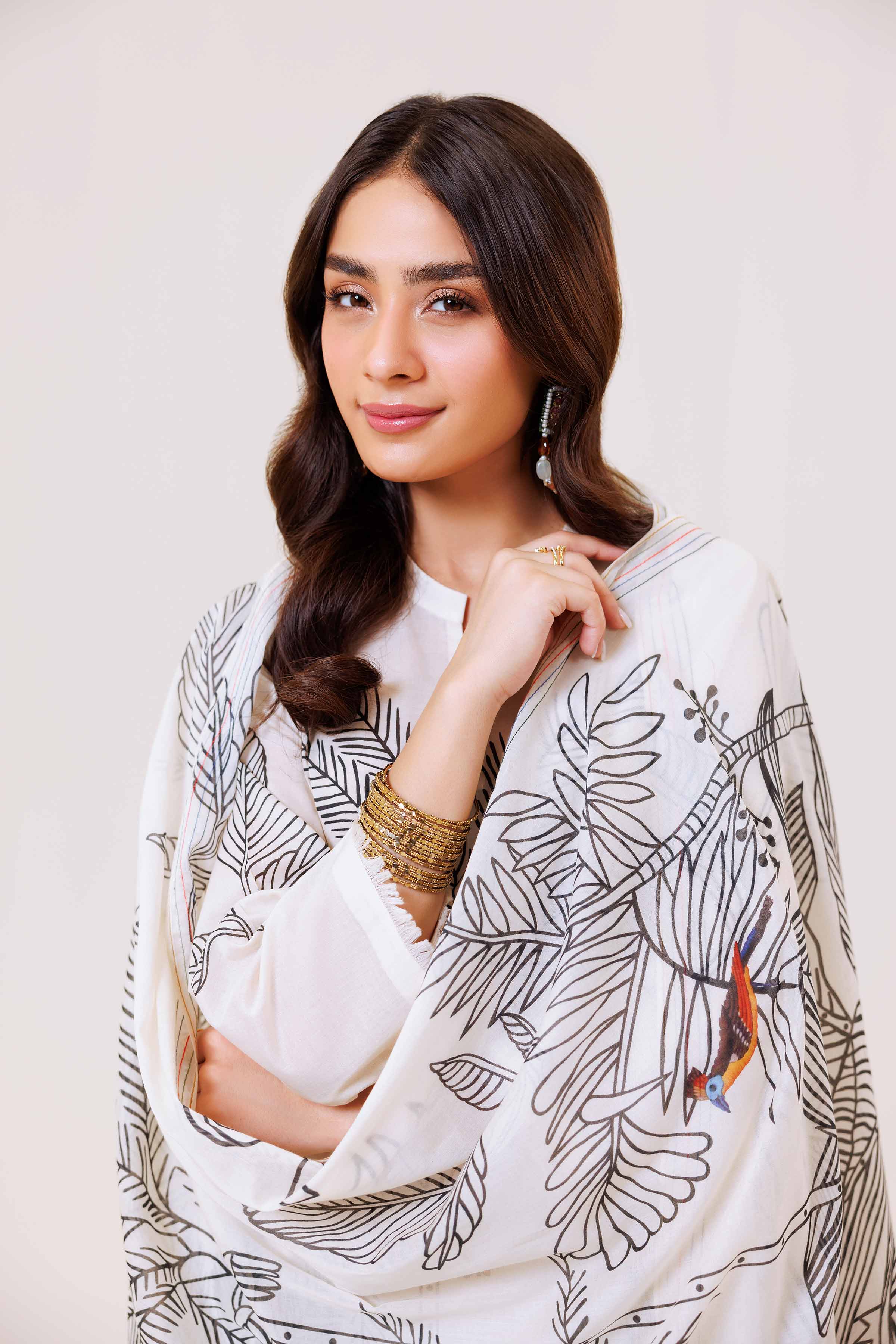 3 Piece - Printed Embroidered Suit - KPS24-25