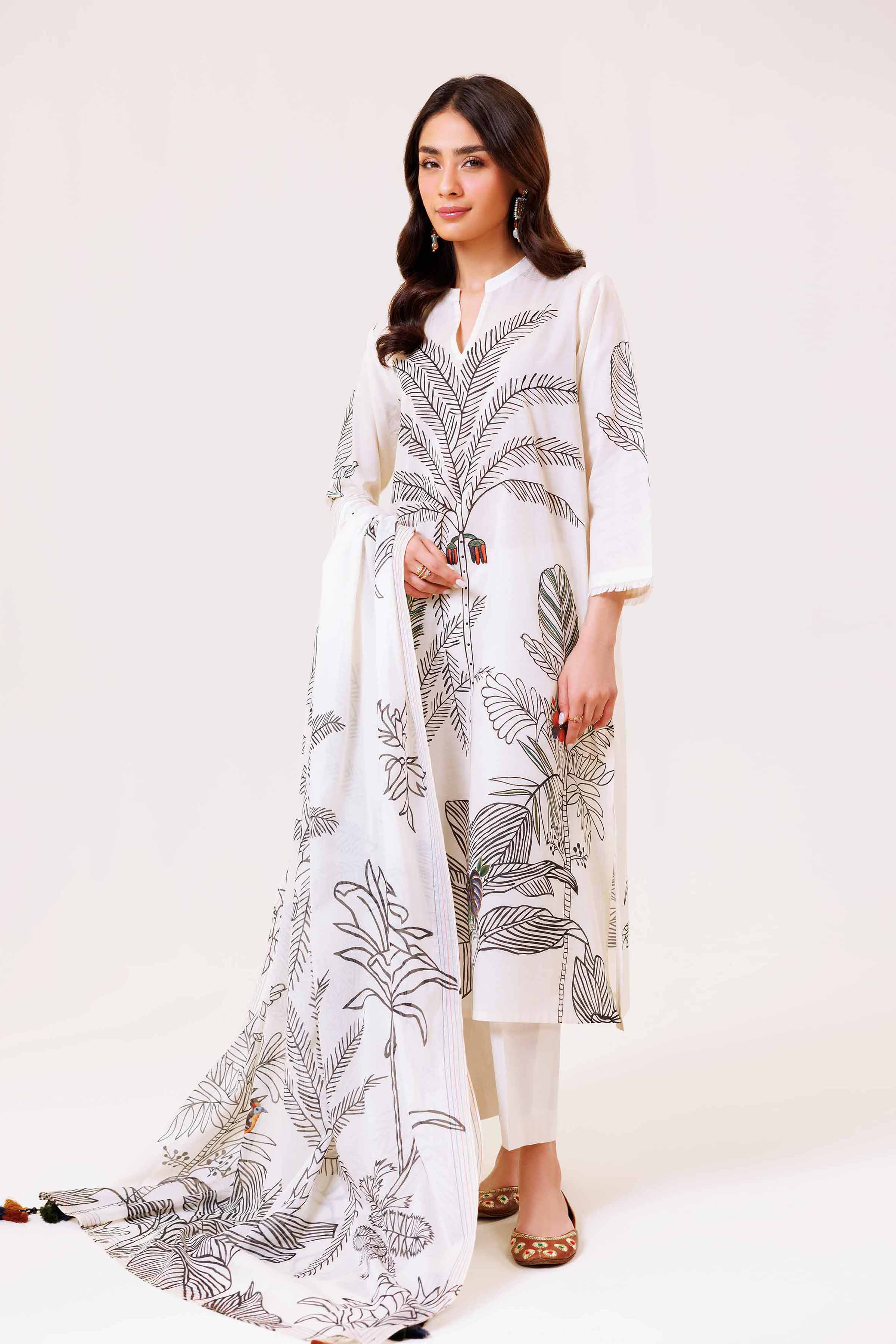 3 Piece - Printed Embroidered Suit - KPS24-25