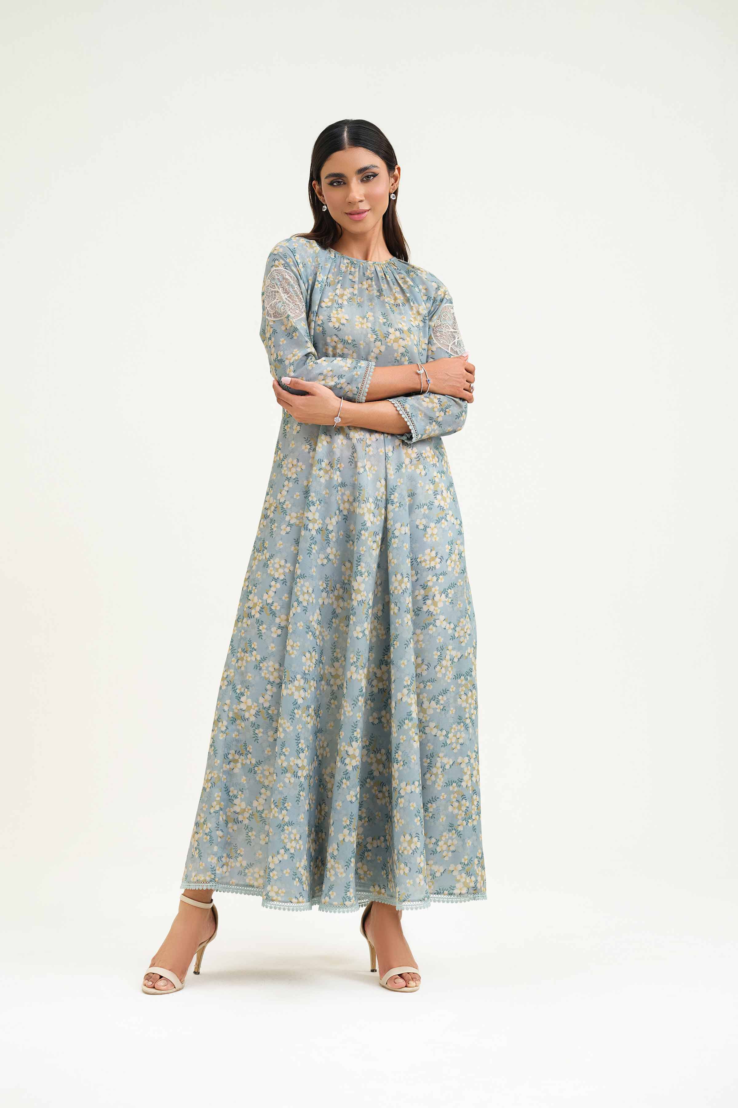 Printed Embroidered Dress - KPS25-01
