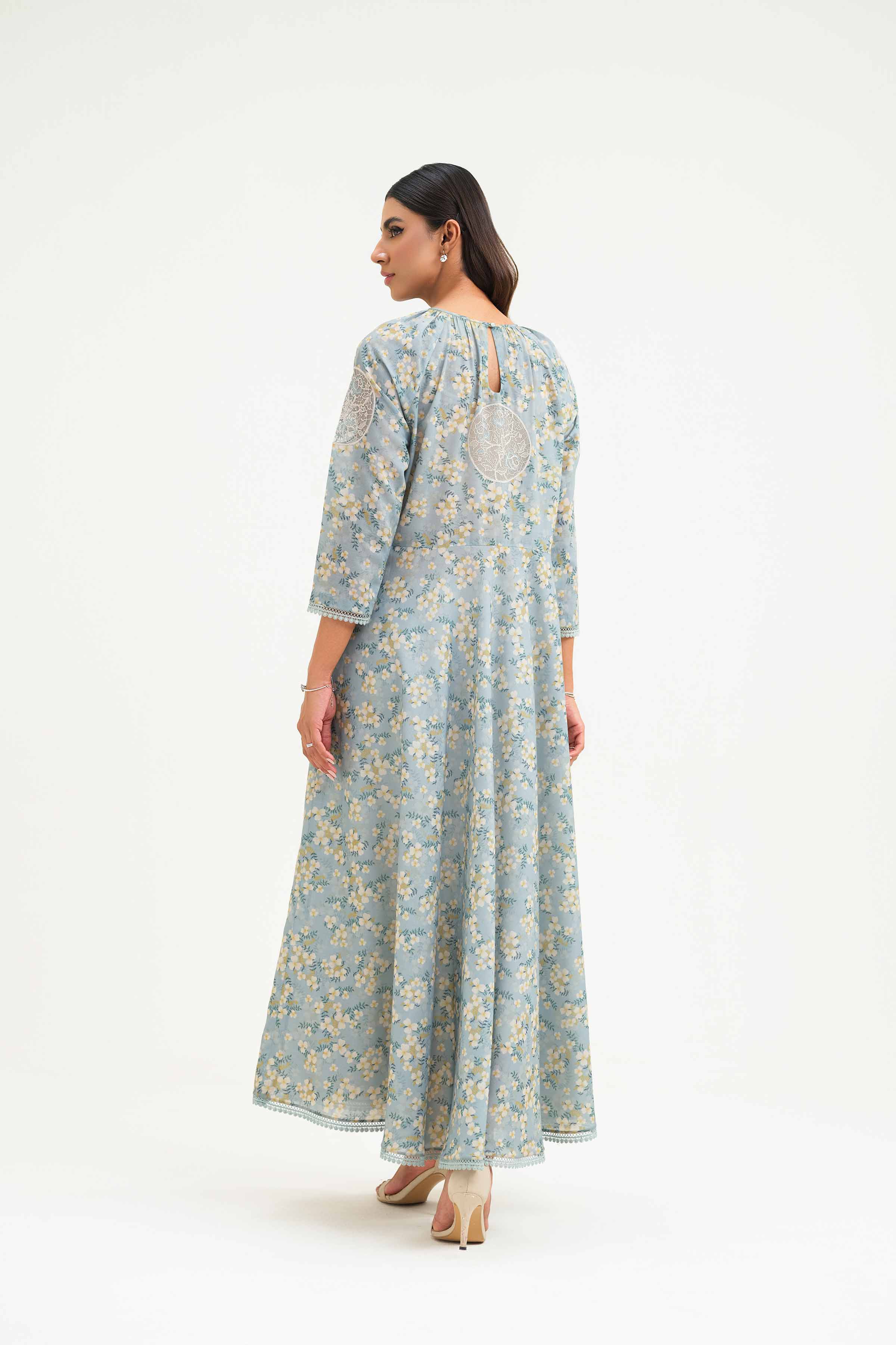 Printed Embroidered Dress - KPS25-01