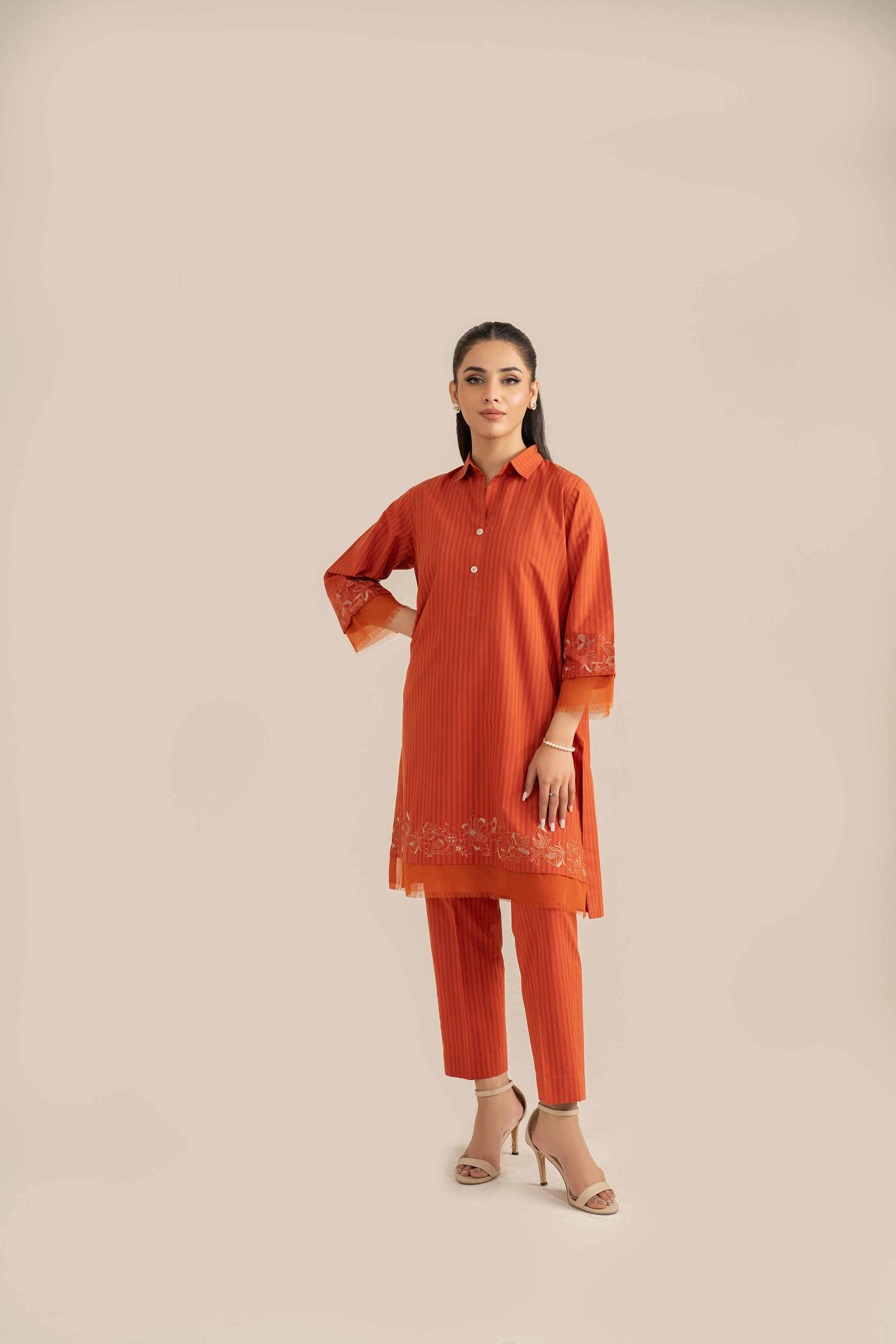 2 Piece - Embroidered Suit - KPS25-07
