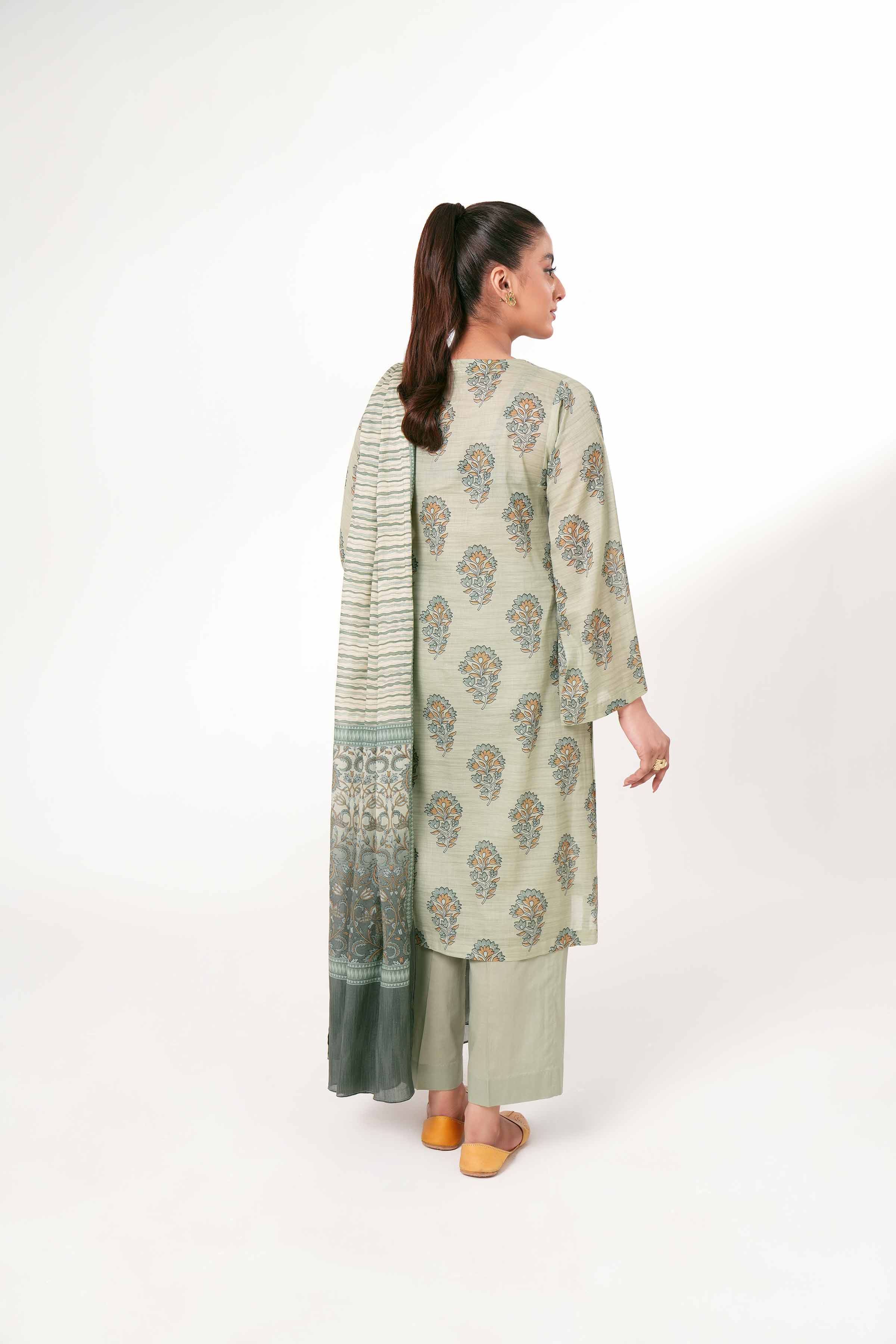 3 Piece - Printed Embroidered Suit - PE24-246