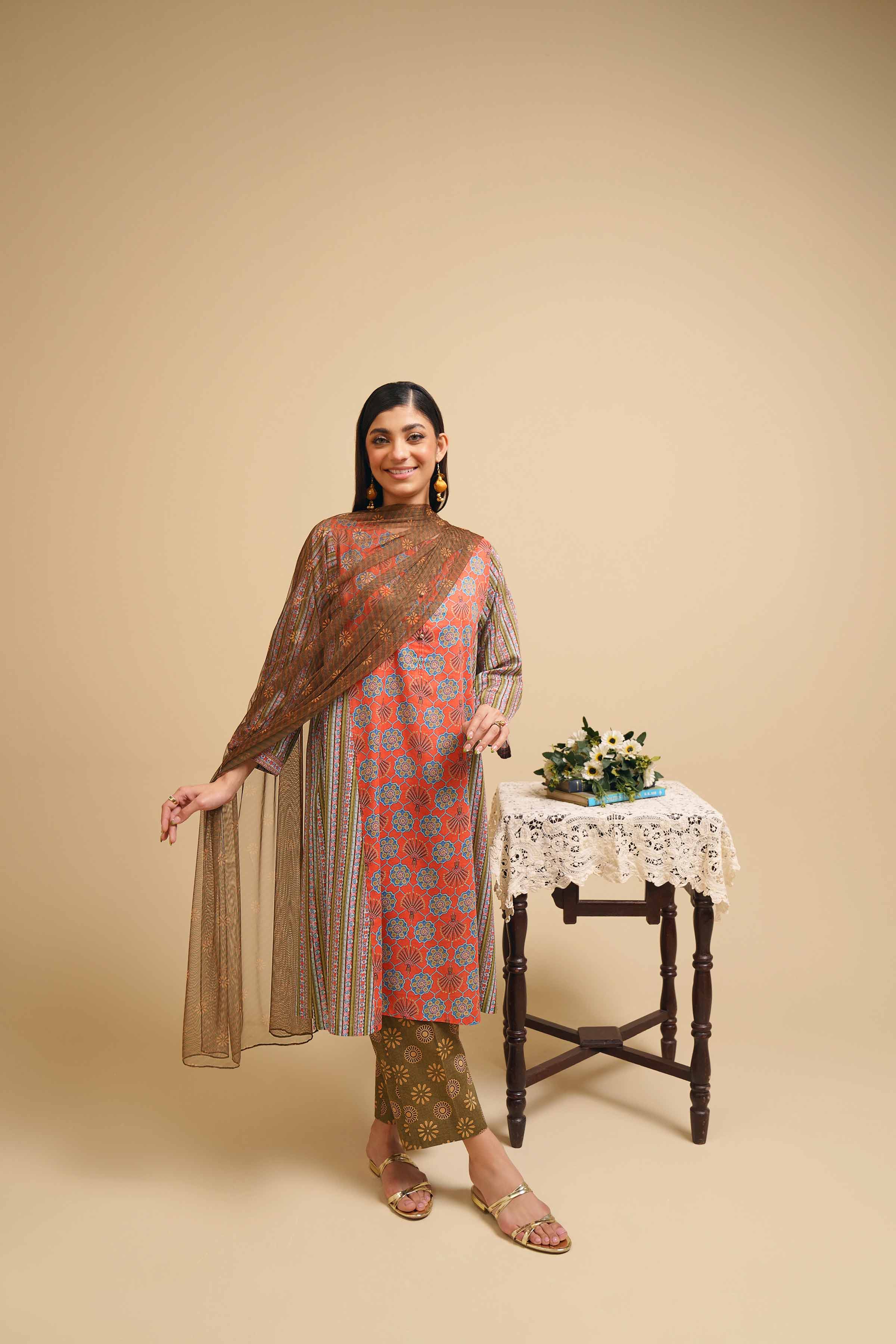 3 Piece - Printed Suit - PE24-276