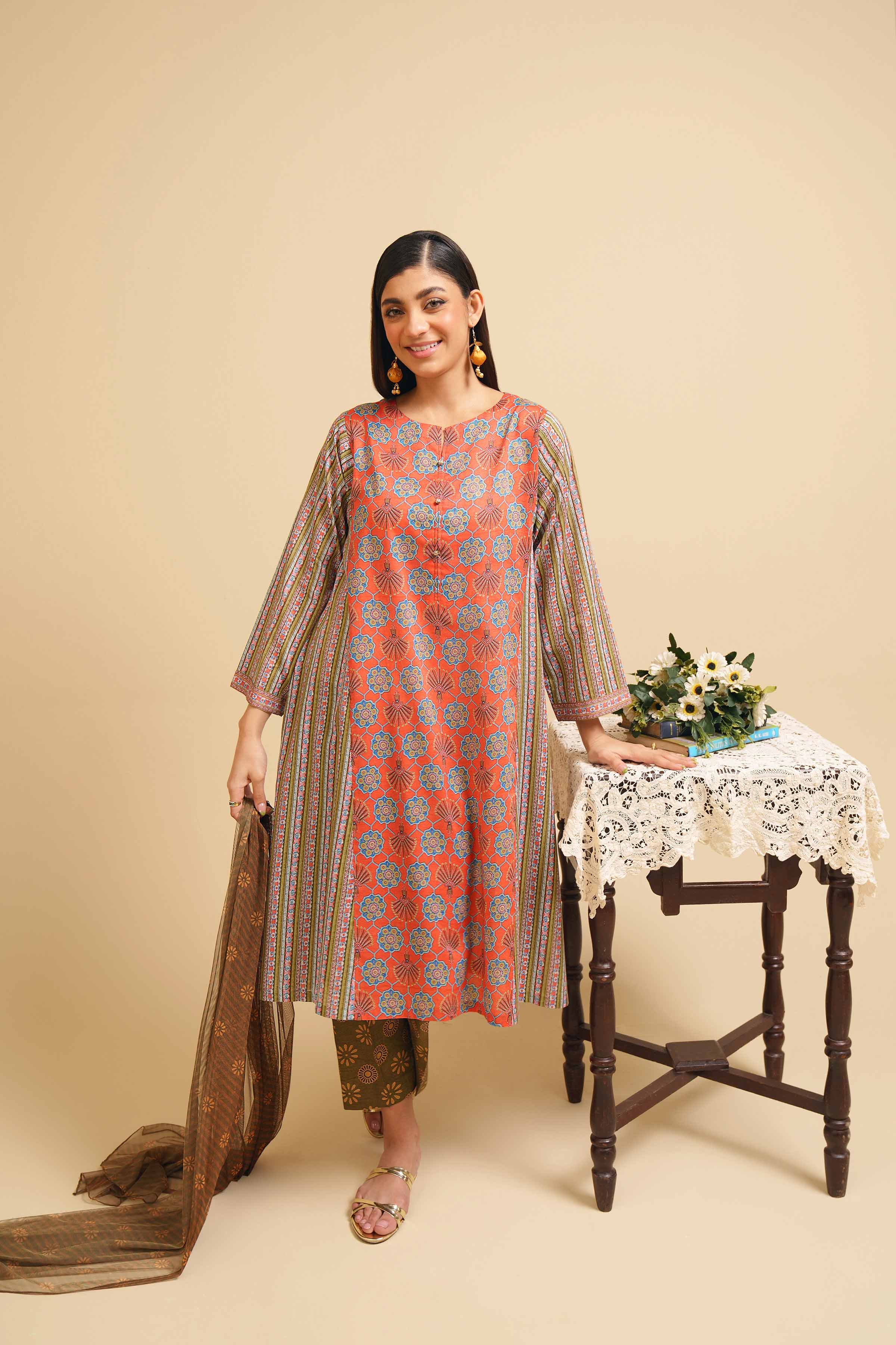 3 Piece - Printed Suit - PE24-276