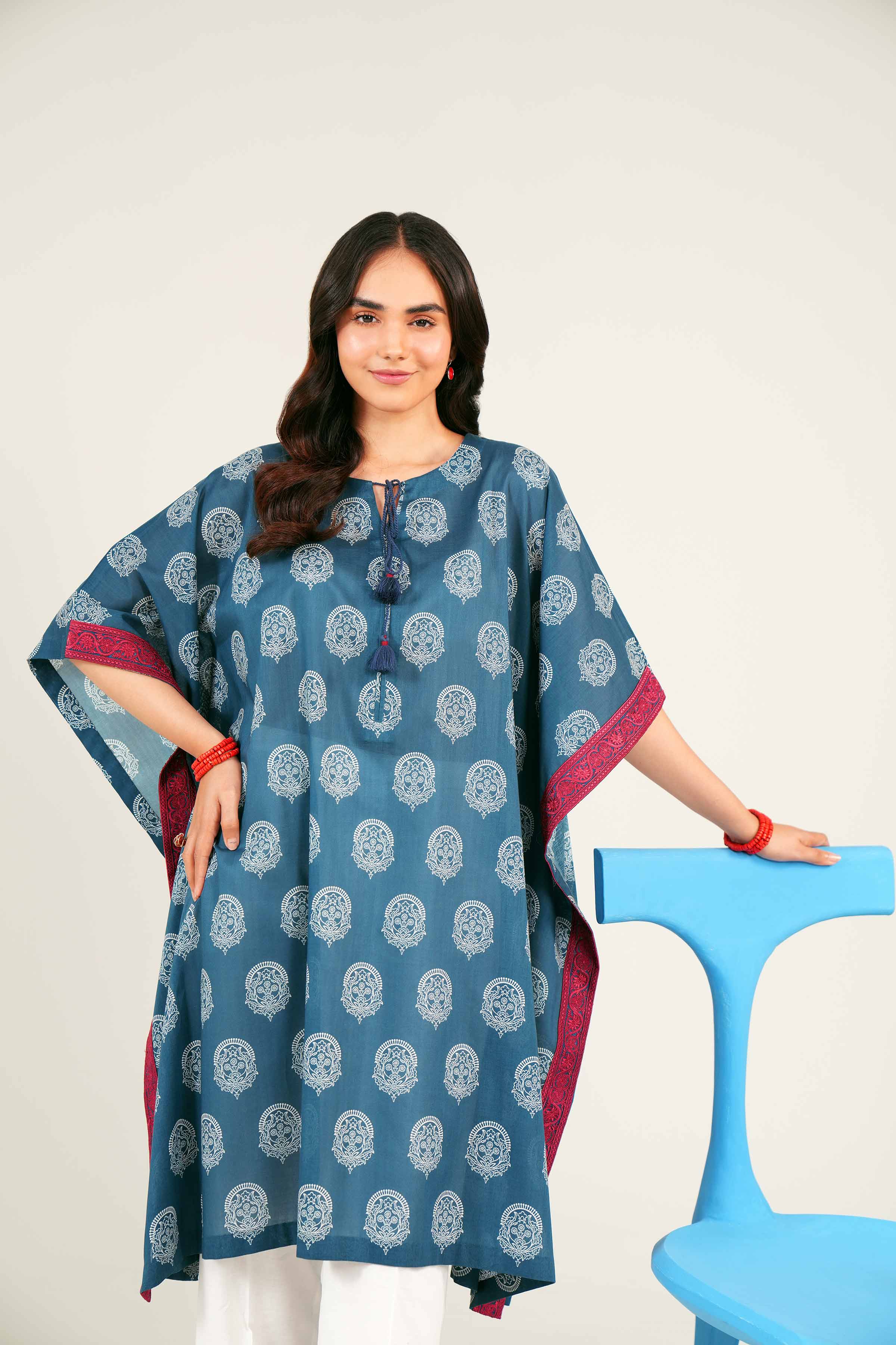 Printed Embroidered Kaftan - PE24-291