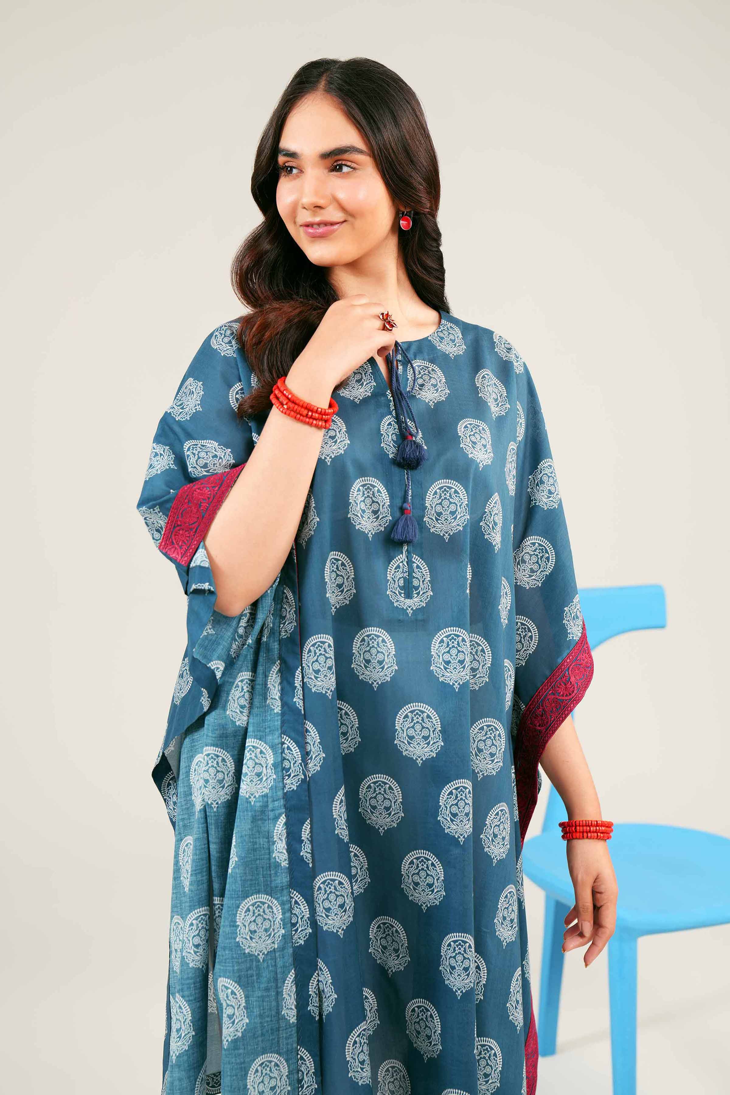 Printed Embroidered Kaftan - PE24-291
