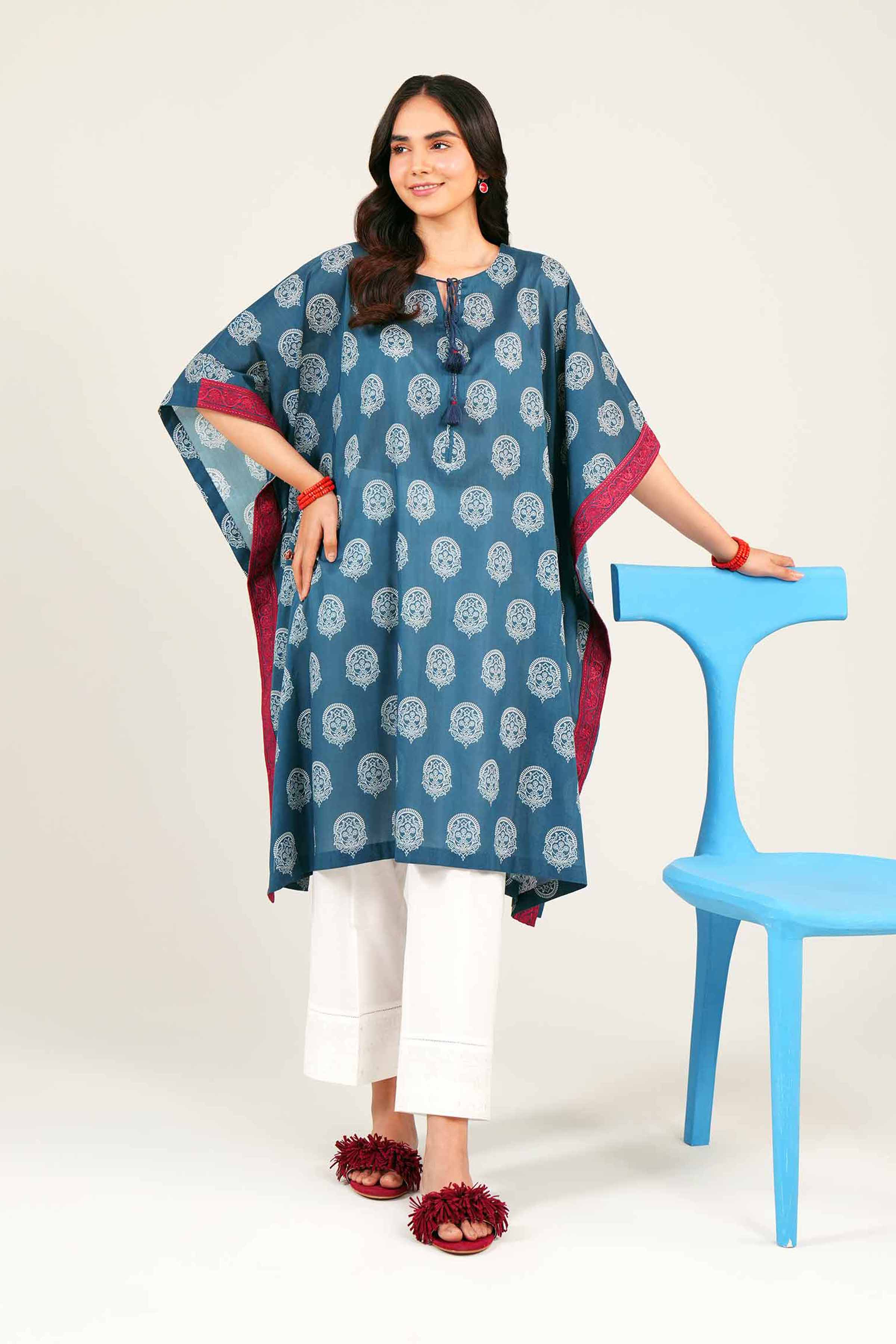 Printed Embroidered Kaftan - PE24-291