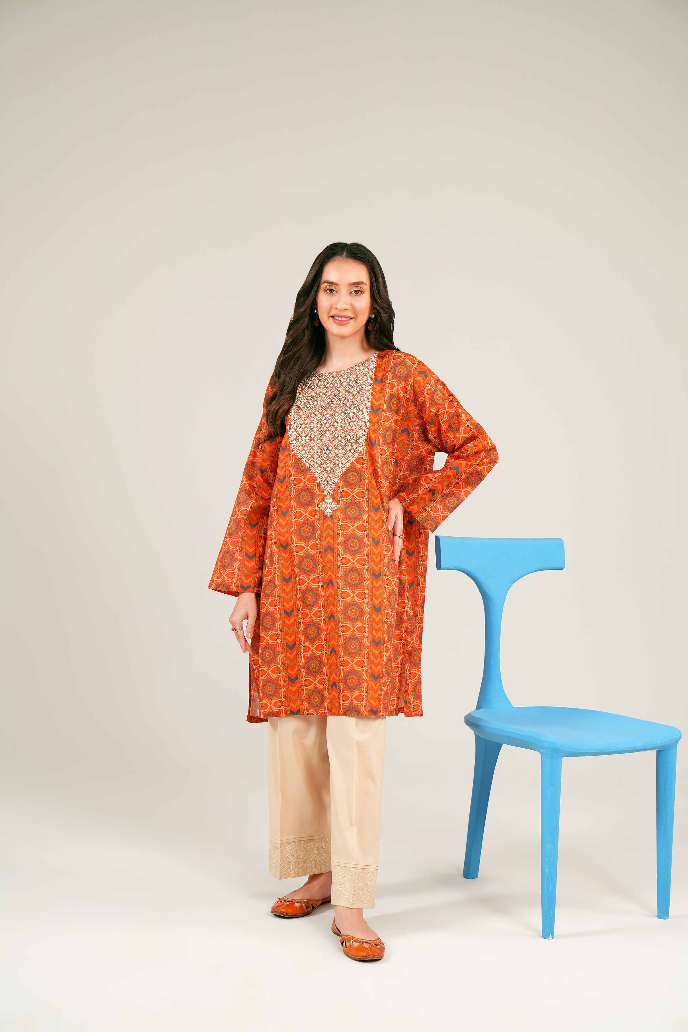 Printed Embroidered Shirt - PE24-329