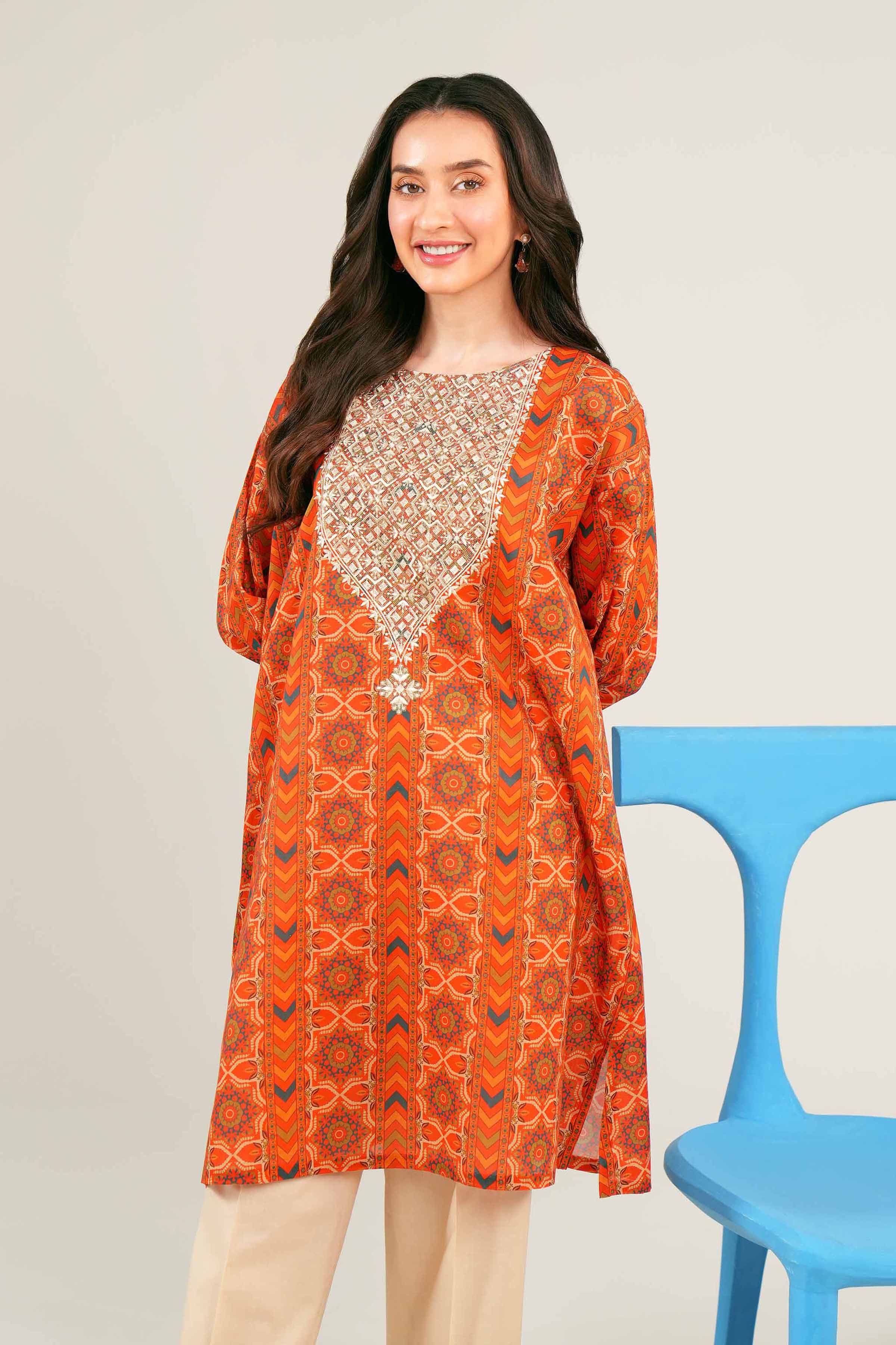 Printed Embroidered Shirt - PE24-329
