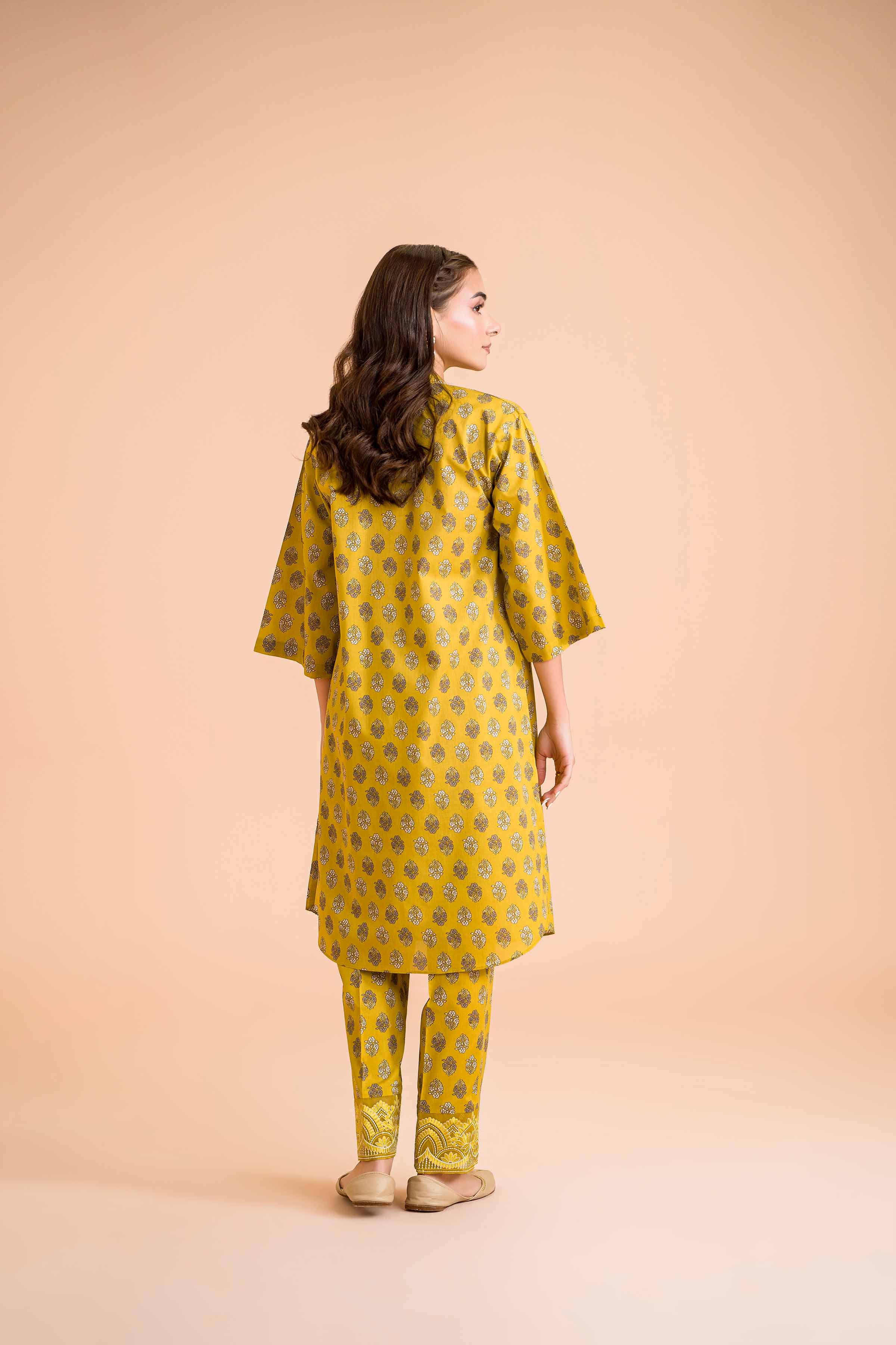 2 Piece - Printed Embroidered Suit - PE24-349