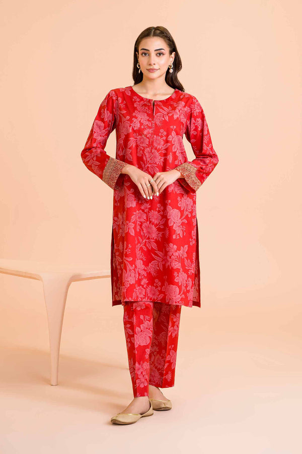 2 Piece - Printed Embroidered Suit - PE24-368