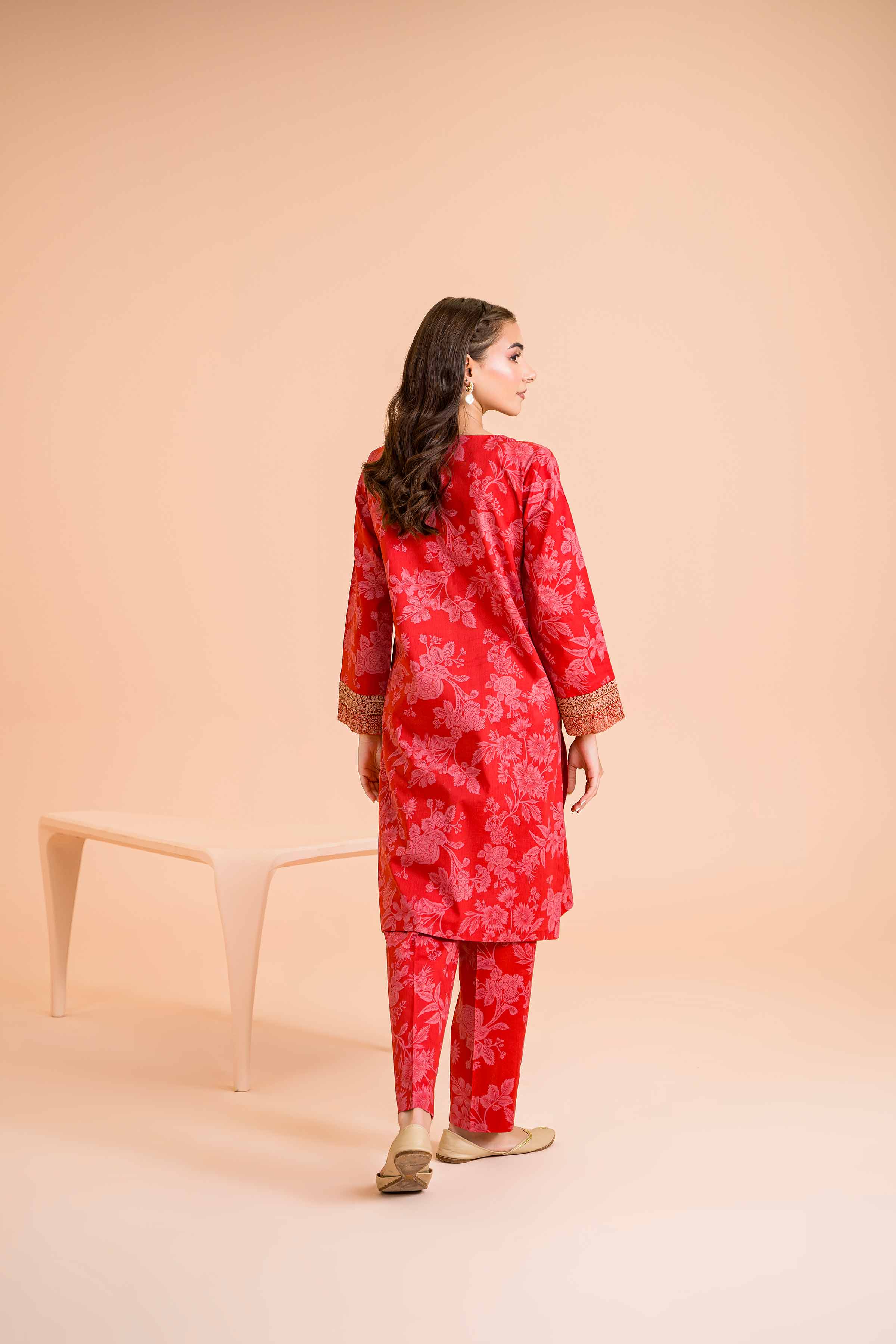2 Piece - Printed Embroidered Suit - PE24-368