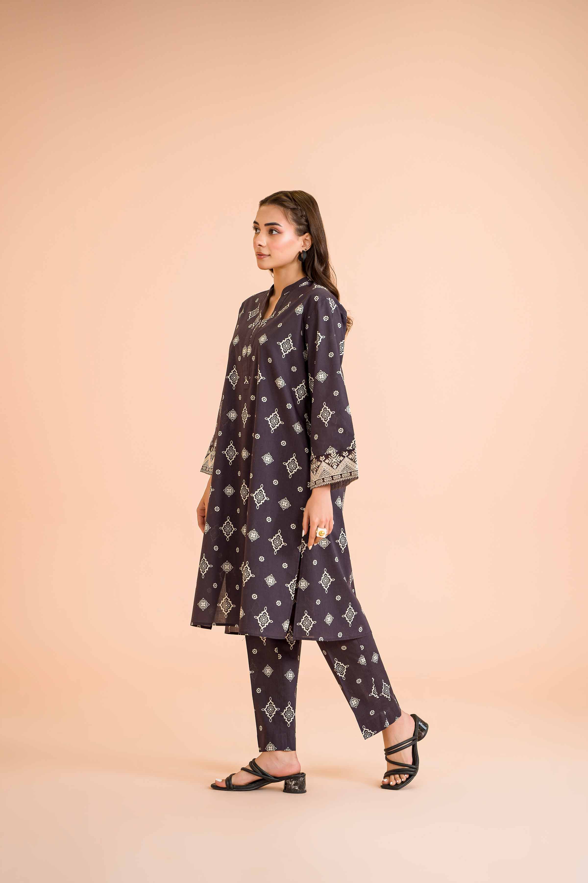 2 Piece - Printed Embroidered Suit - PE24-371