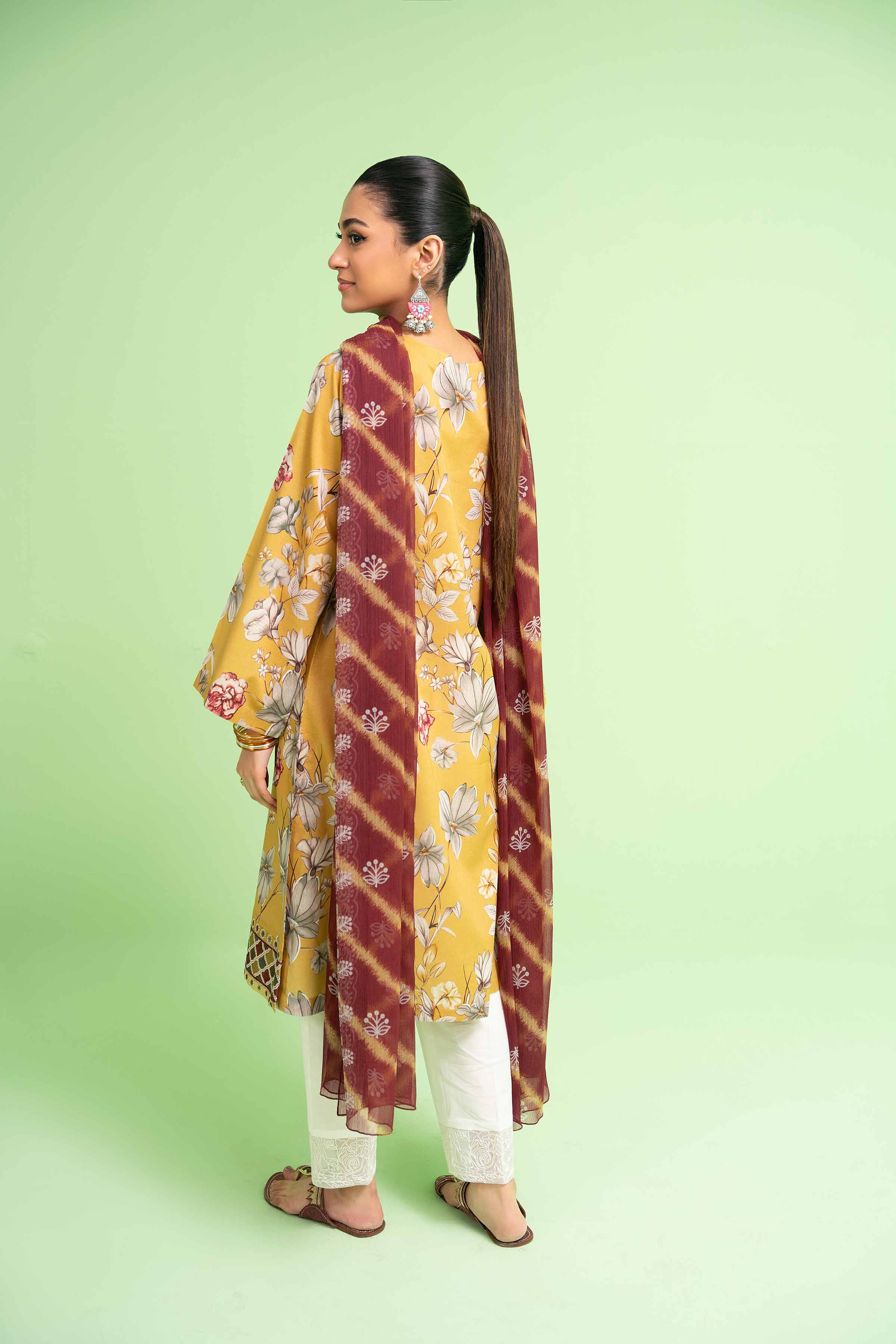 2 Piece - Printed Embroidered Suit - PE24-375