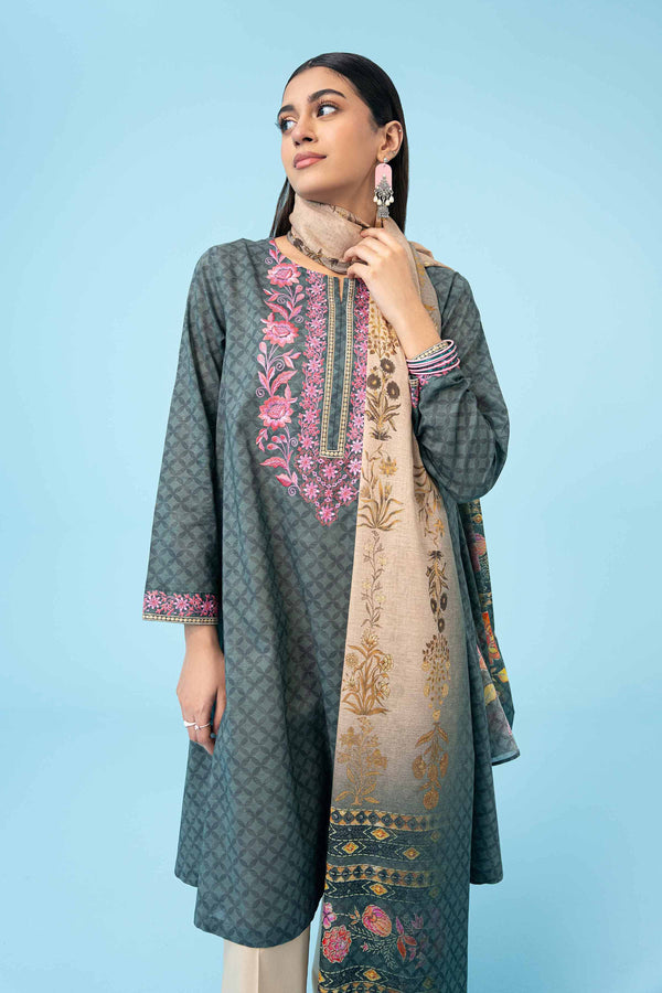 2 Piece - Printed Embroidered Suit - PE24-376 (Copy)