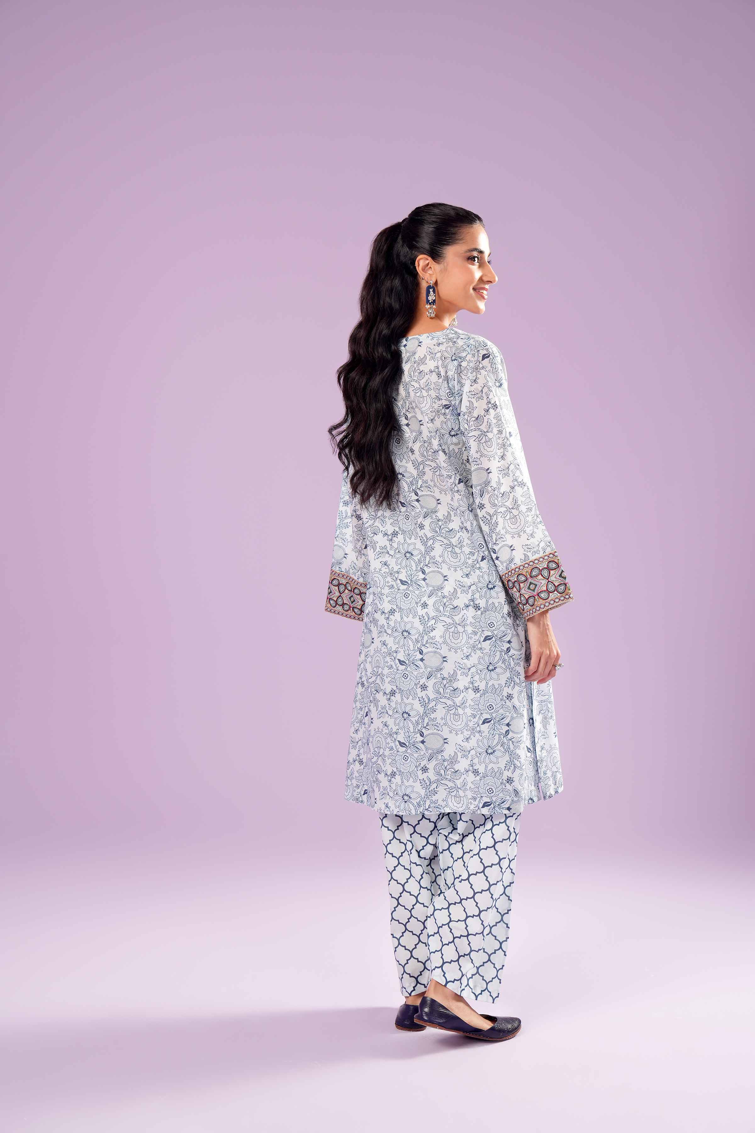 2 Piece - Printed Embroidered Suit - PE24-391-1